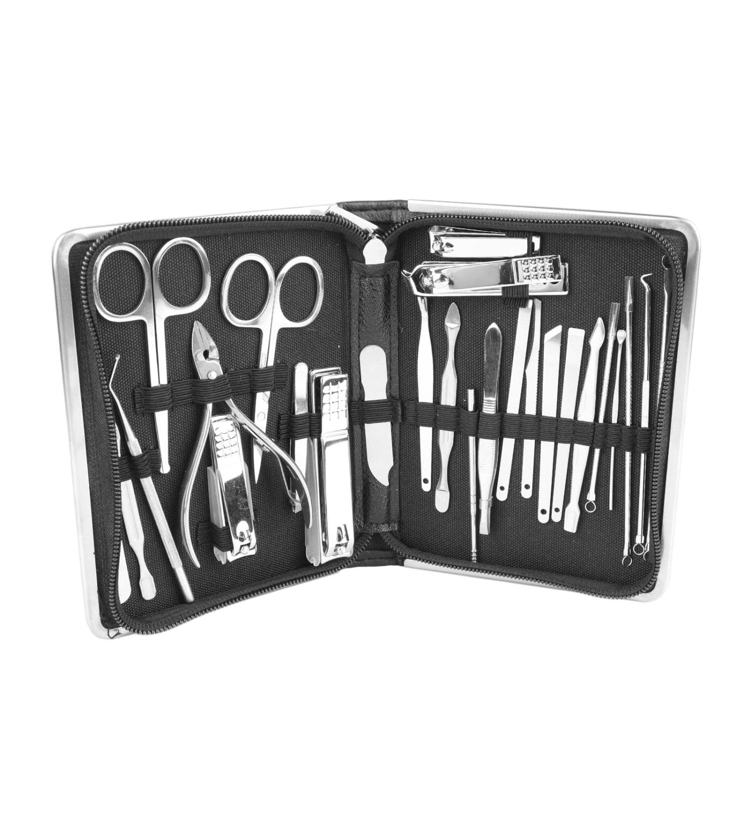 Carbon Steel Manicure Kit Mess and Hygienic Nail Clippers Set Accurate Clipping for Travel Manicure Tools Kit in Black - Buy Online on GoSupps.com