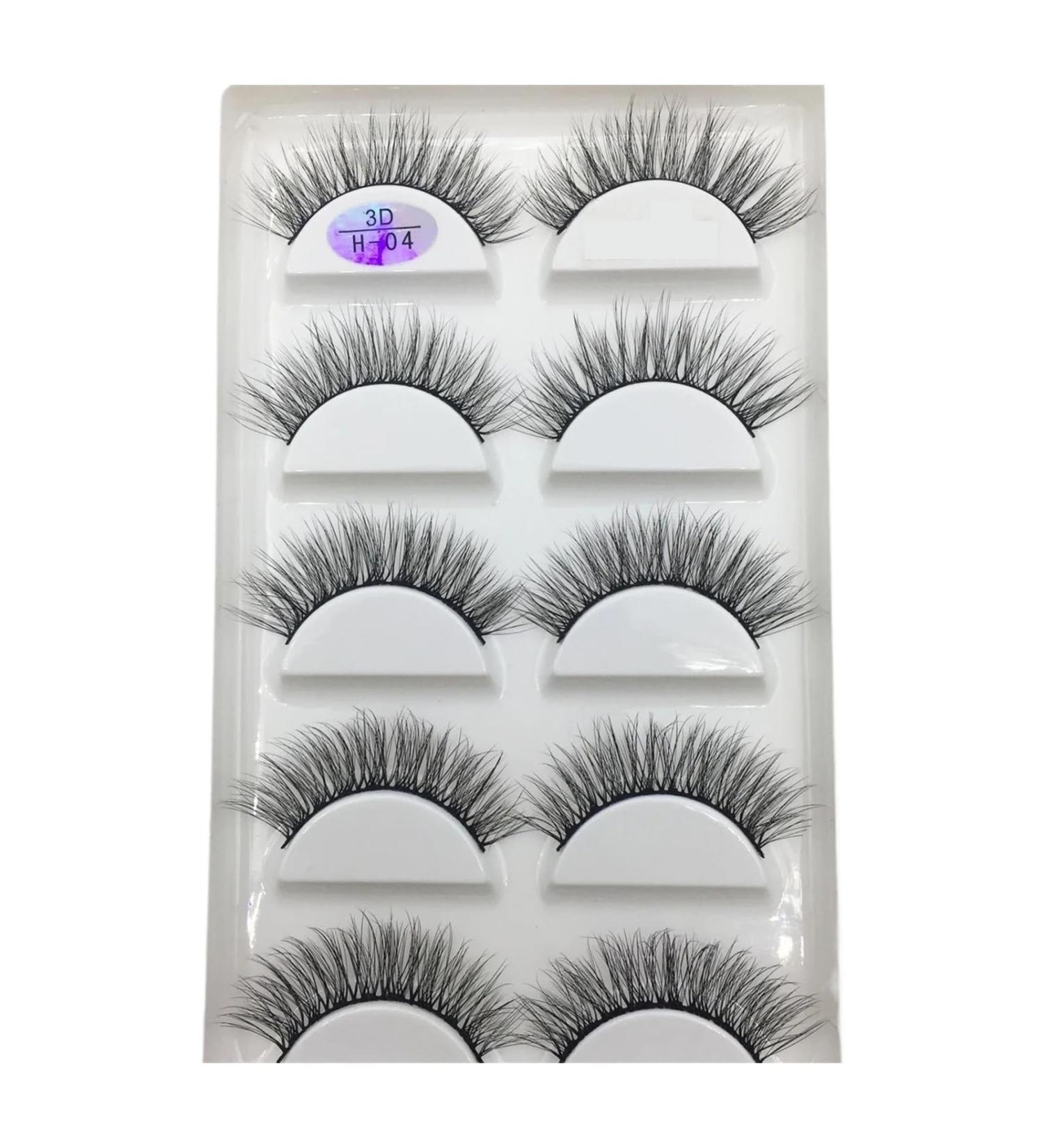UAMOU 16 Style 10/50 Boxes 3D Mink Lashes Natural Cross False Eyelashes Long Messy Makeup Eye Lashes Faux Cils Maquillaje Cheerfully (Color : 5Pairs H 04 Size : 10Boxes 50Pairs) - Buy Online on GoSupps.com