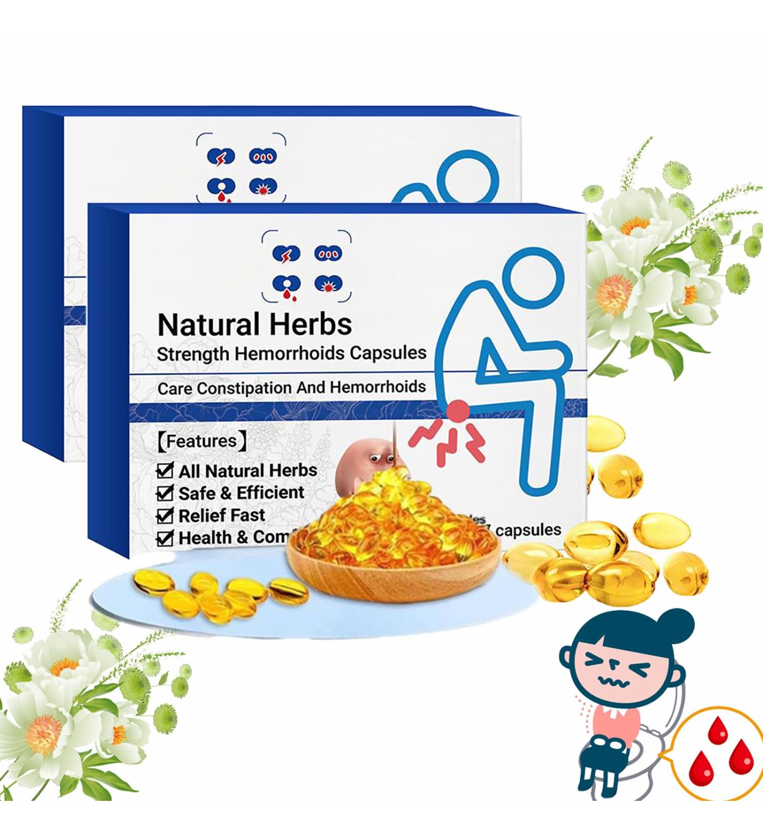 Heca Natural Herbal Hemorrhoid Capsules 2023 - Natural Relief for Hemorrhoids - 2pcs - Buy Online on GoSupps.com
