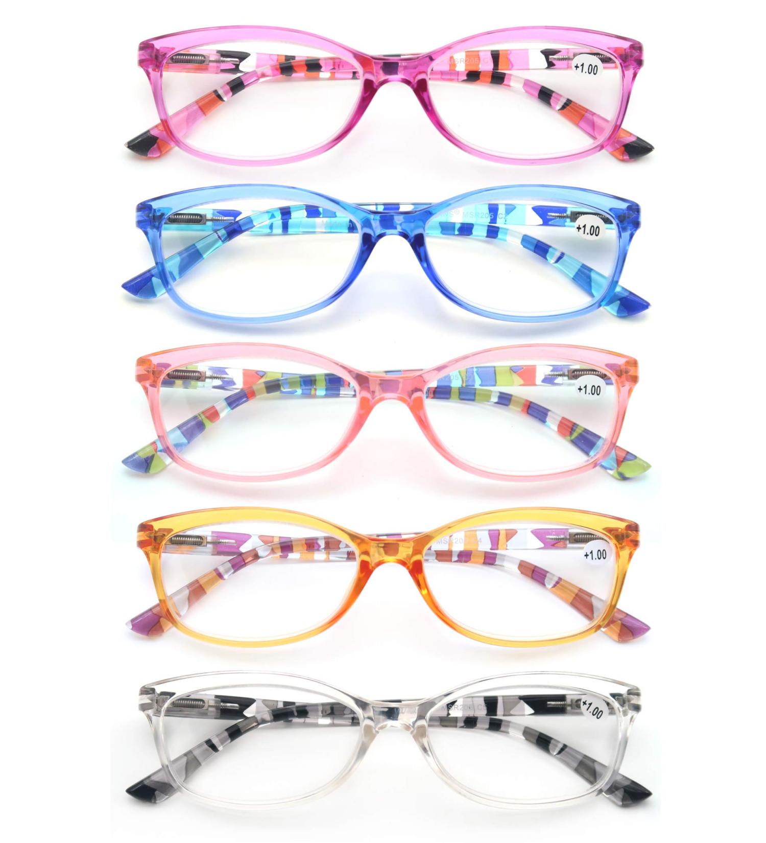 HEEYYOK Women's 2.5x Colorful Reading Glasses - Lightweight Comfortable Readers for Small Faces - Durable Spring Hinge - 5 Pack Mix Colors - Buy Online on GoSupps.com