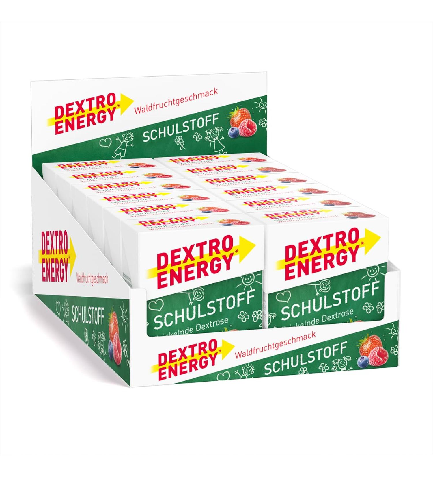 Dextro Energy School Waldfruch - 12x50g | Sparkling Glucose for Quick Energy | Forest Fruit Flavor | Perfectly Portioned 12-Pack - Buy Online on GoSupps.com
