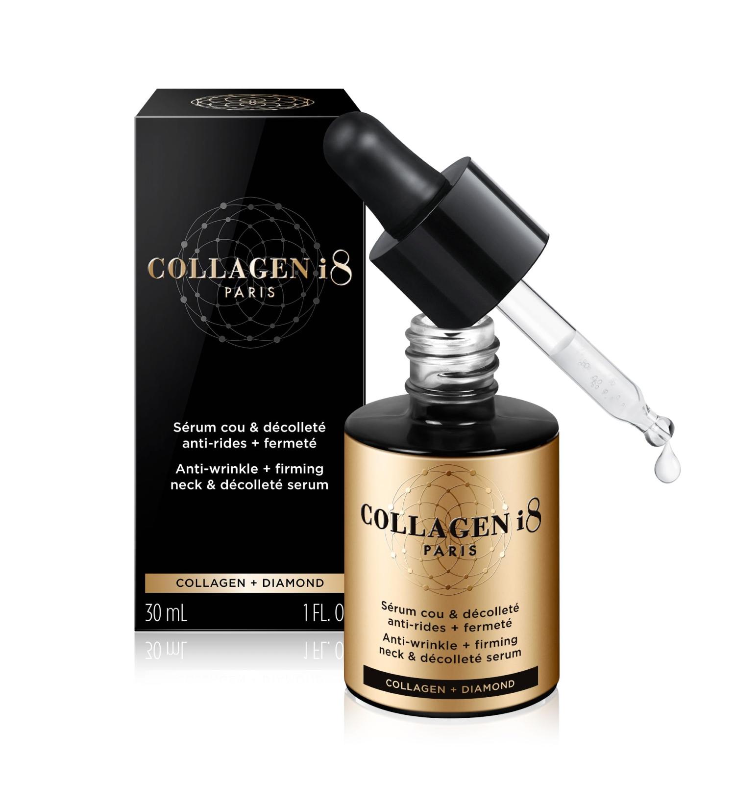 COLLAGEN i8 - Anti-wrinkle + firming neck and d collet serum - Collagen + Diamond - 30mL - Buy Online on GoSupps.com