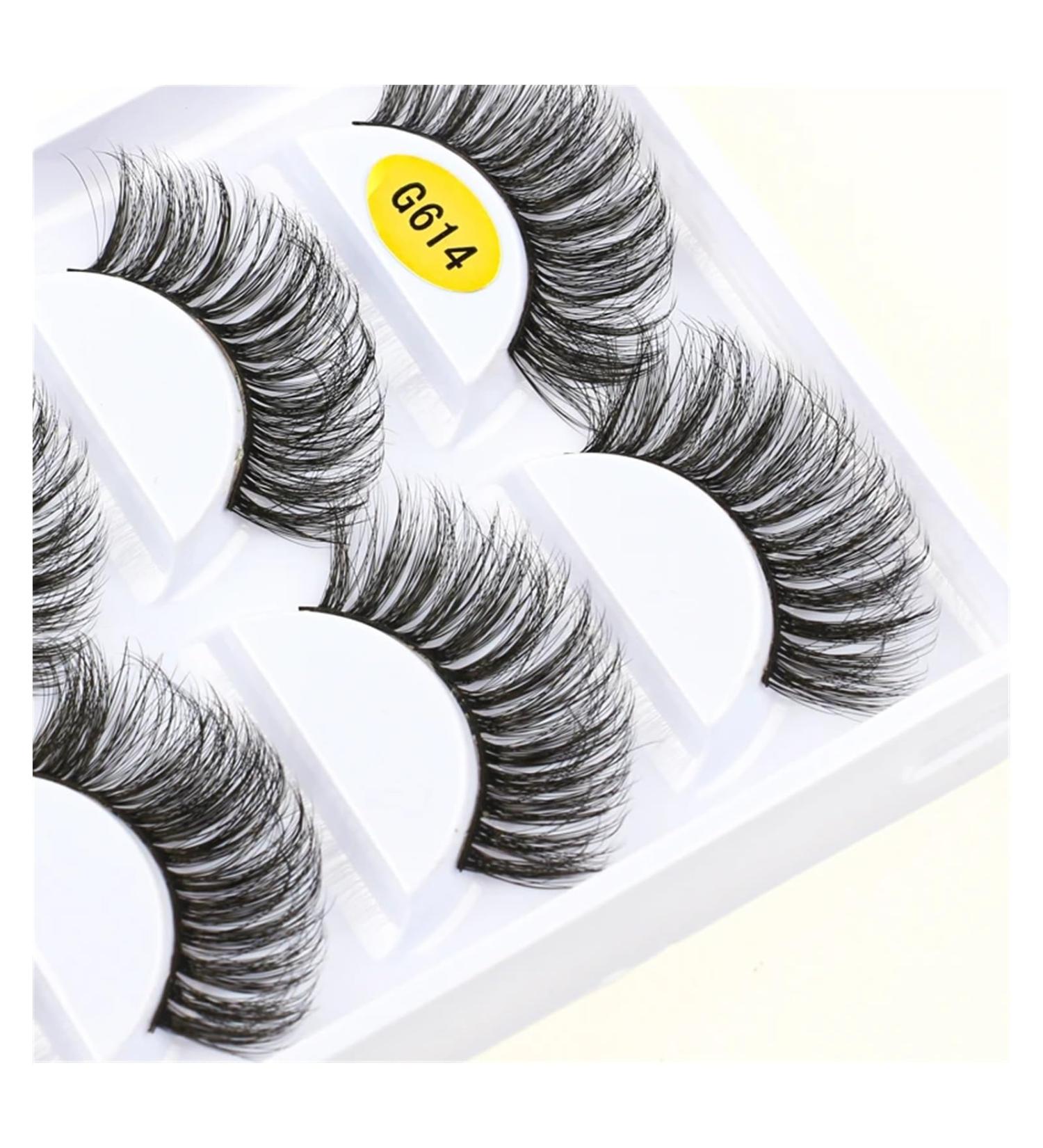 UAMOU 2/20/100 Boxes Mink Lashes Eyelashes 5 pairs Natural Curly Fake Eyelashes Thick Maquiagem Lash Extension Makeup Tools Cheerfully (Color : 5 pairs G614 Size : 30 boxes) - Buy Online on GoSupps.com