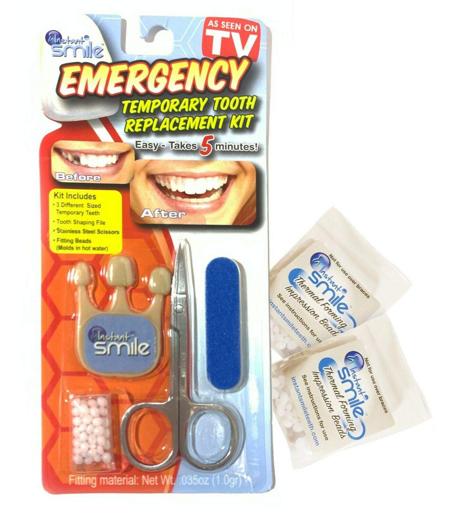 Instant Smile Emergency Temporary Tooth Replacement Kit - 2 Fitting Bead Packs - Buy Online on GoSupps.com