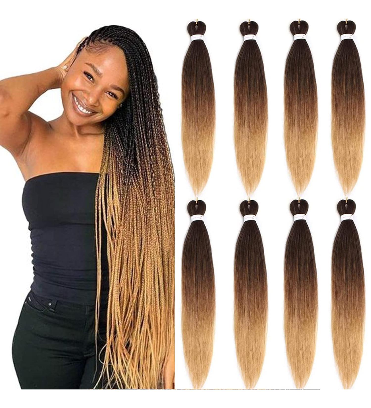 Xtrend 30 Inch Long EZ Braids 8Packs Ombre Pre-Stretched Easy Braiding Hair Extensions for Box Braids Hair Itch Free Hot Water Setting Synthetic Fiber Hair Extensions 1B/30/27# 30 Inch (Pack of 8) 1B3027# - Buy Online on GoSupps.com