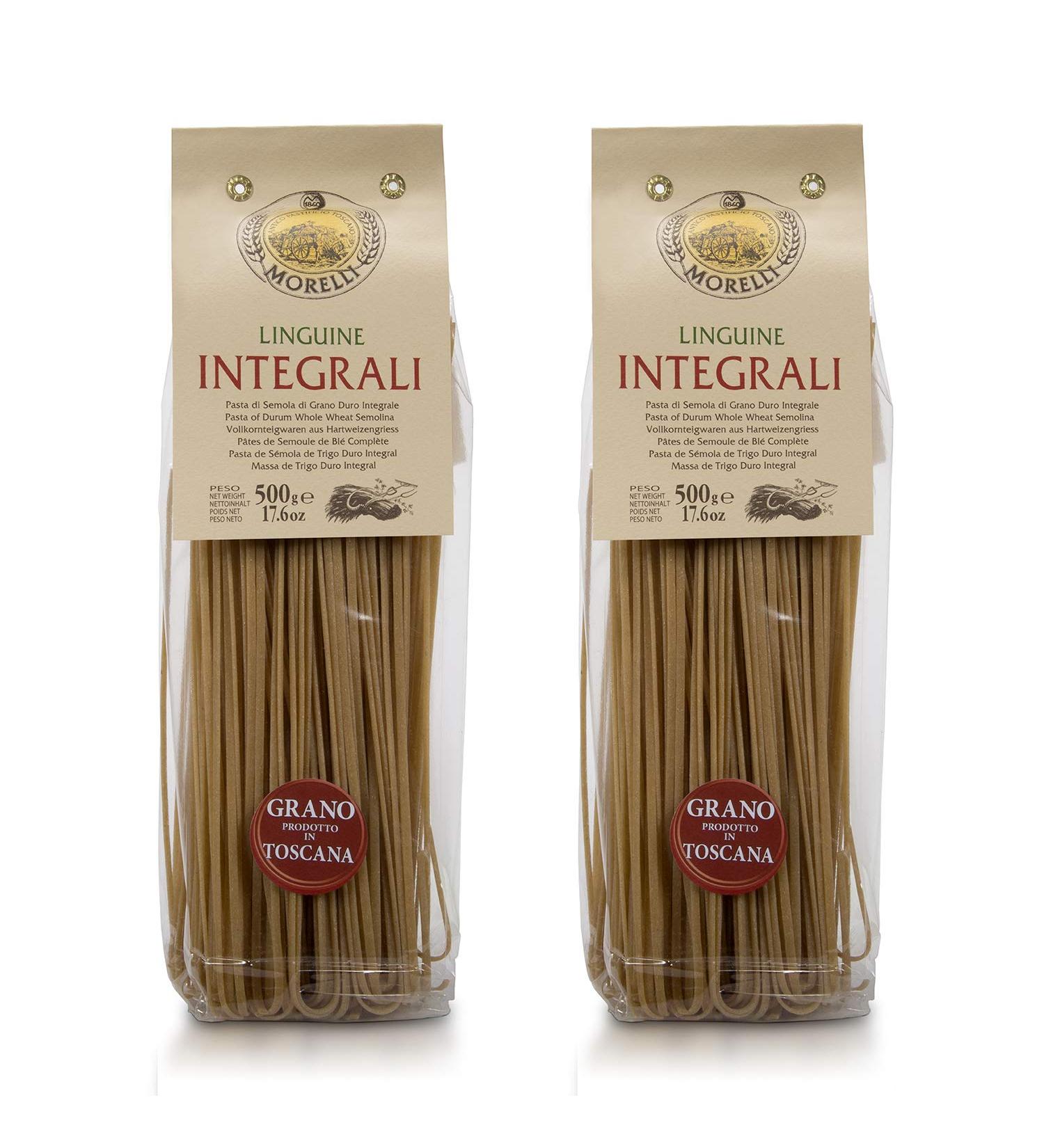 Morelli Pasta Whole Wheat Linguine Pasta - Imported Pasta from Italy - 500g (2 pack) Linguine 17.6 Ounce (Pack of 2) - Buy Online on GoSupps.com