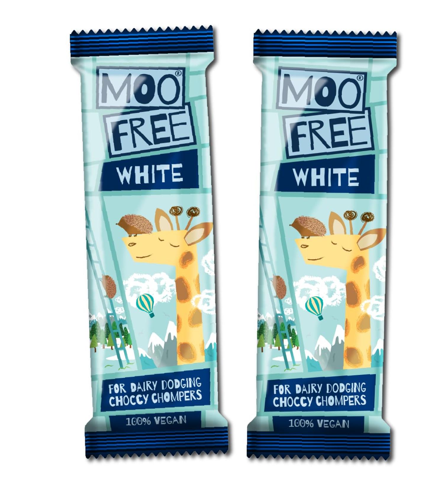 Moo Free Natural White Chocolate Mini Bars Dairy Free & Vegan 20g Pack of 2 - Buy Online on GoSupps.com