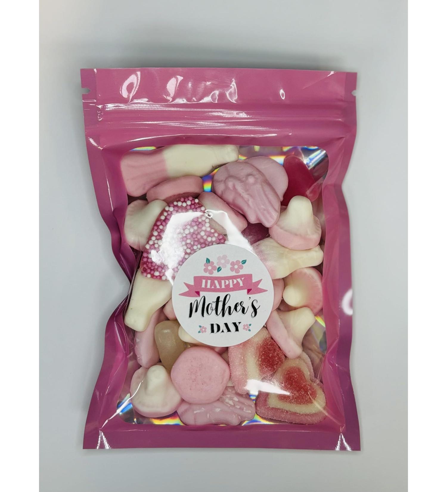Happy Mothers Day Pink Filled Pick N Mix Sweet Treat Pouch Present Gift 100g - Buy Online on GoSupps.com