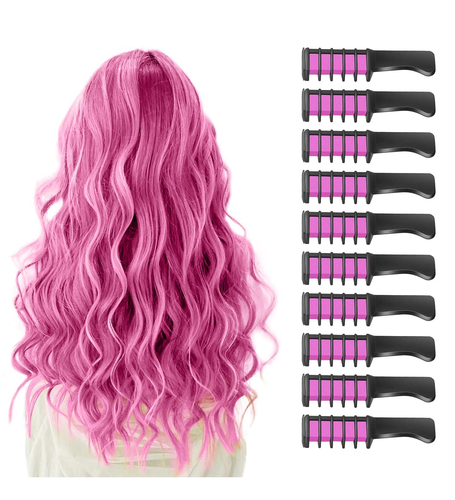 10 Pcs Hair Chalk Comb for Kids Girls - Washable & Temporary Bright Colors - Perfect Gifts for Ages 6-12 - Ideal for Birthday, Halloween, Christmas Party - Buy Online on GoSupps.com