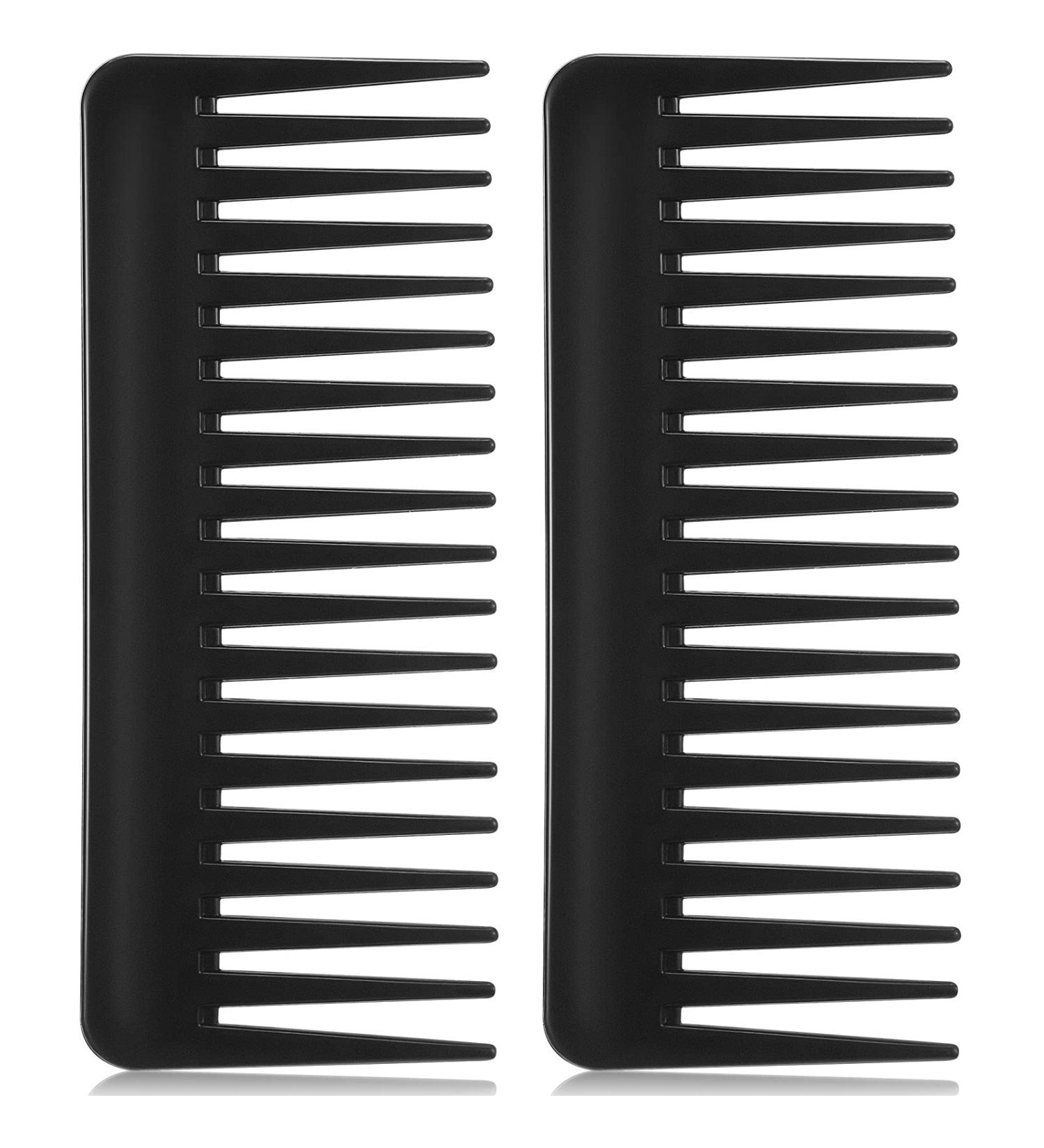 Wide Tooth Detangling Comb for Curly Hair - No Handle for Wet & Dry Use - Black - Buy Online on GoSupps.com