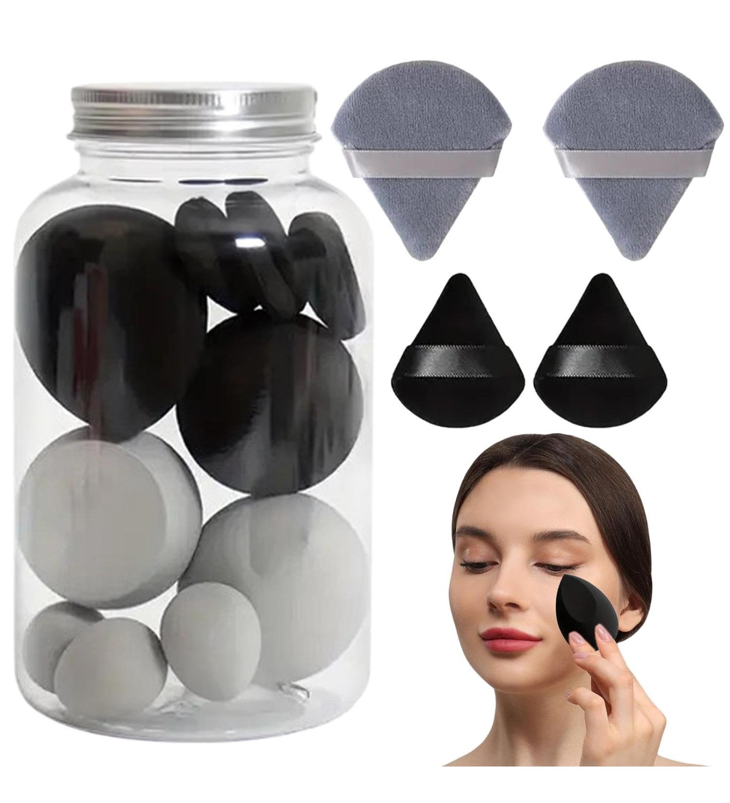Maciun Make up Sponges for Foundation Makeup Sponge Set Beauty Sponge & Powder Puff Versatile Wet & Dry Use Long Lasting for Women Black - Buy Online on GoSupps.com