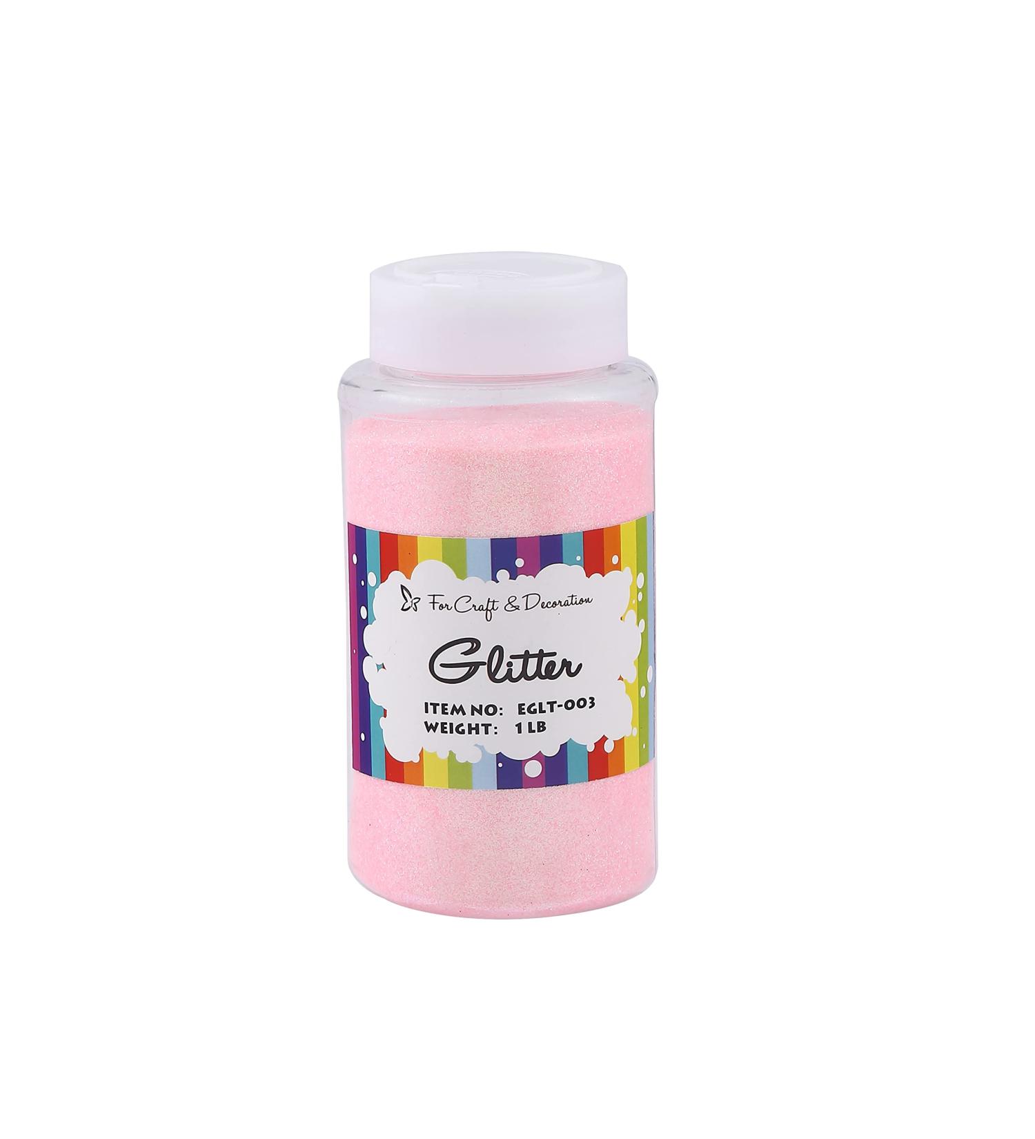Craft and Party  Craft Glitter for Craft and Decoration 1 Pound Bottled (Ultra Fine - 1/128"  0.008"  0.2mm  Light Pink) Ultra Fine - 1/128"  0.008"  0.2mm Light Pink - Buy Online on GoSupps.com