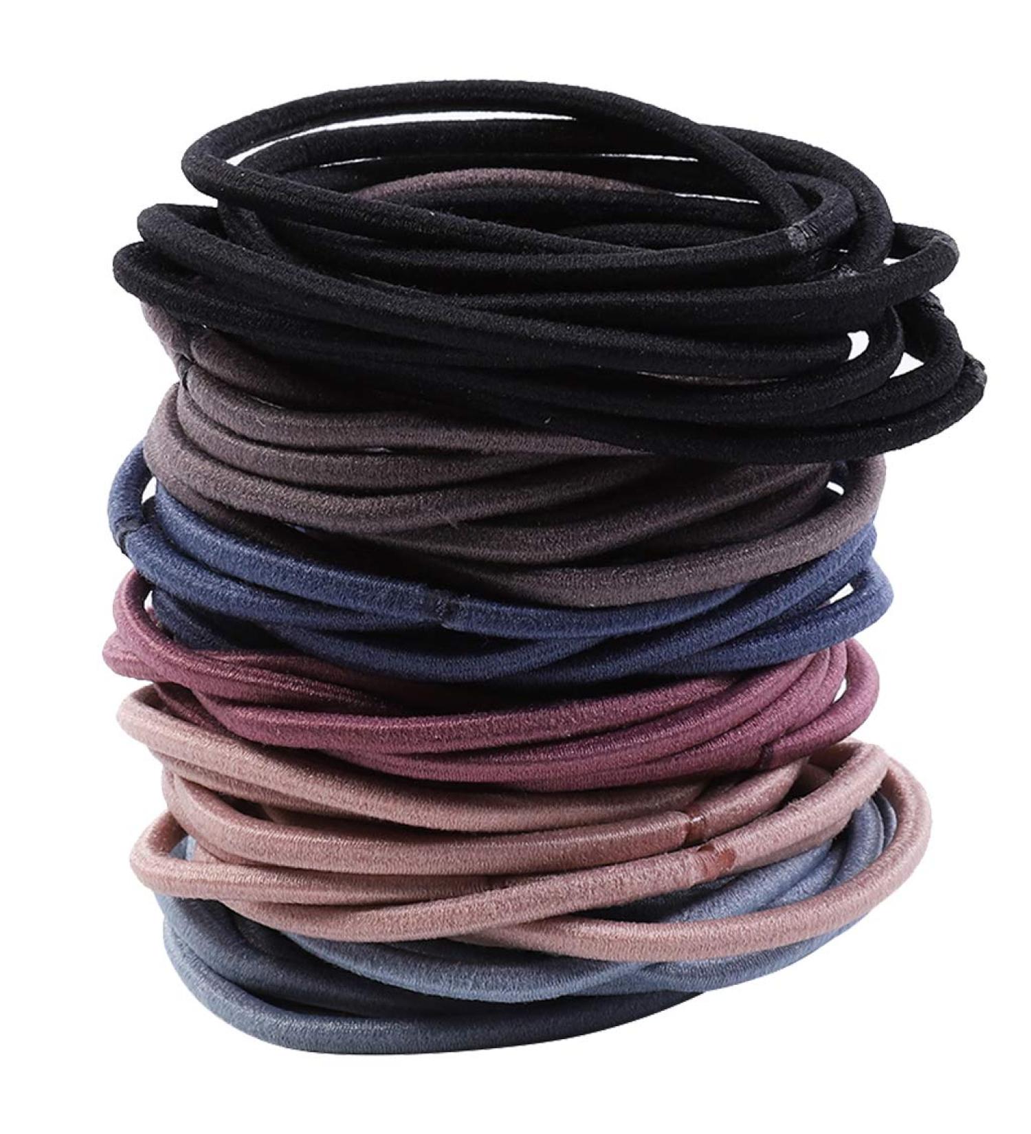 Tevkmuzz 100 Multicolor Elastic Hair Ties - 3mm Hair Bands for Women & Girls - Buy Online on GoSupps.com