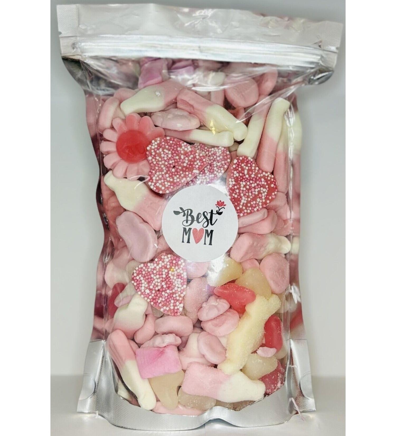 Best Mum Pink Filled Pick N Mix Sweet Treat Pouch Birthday Present Gift Mothers Day 600g - Buy Online on GoSupps.com