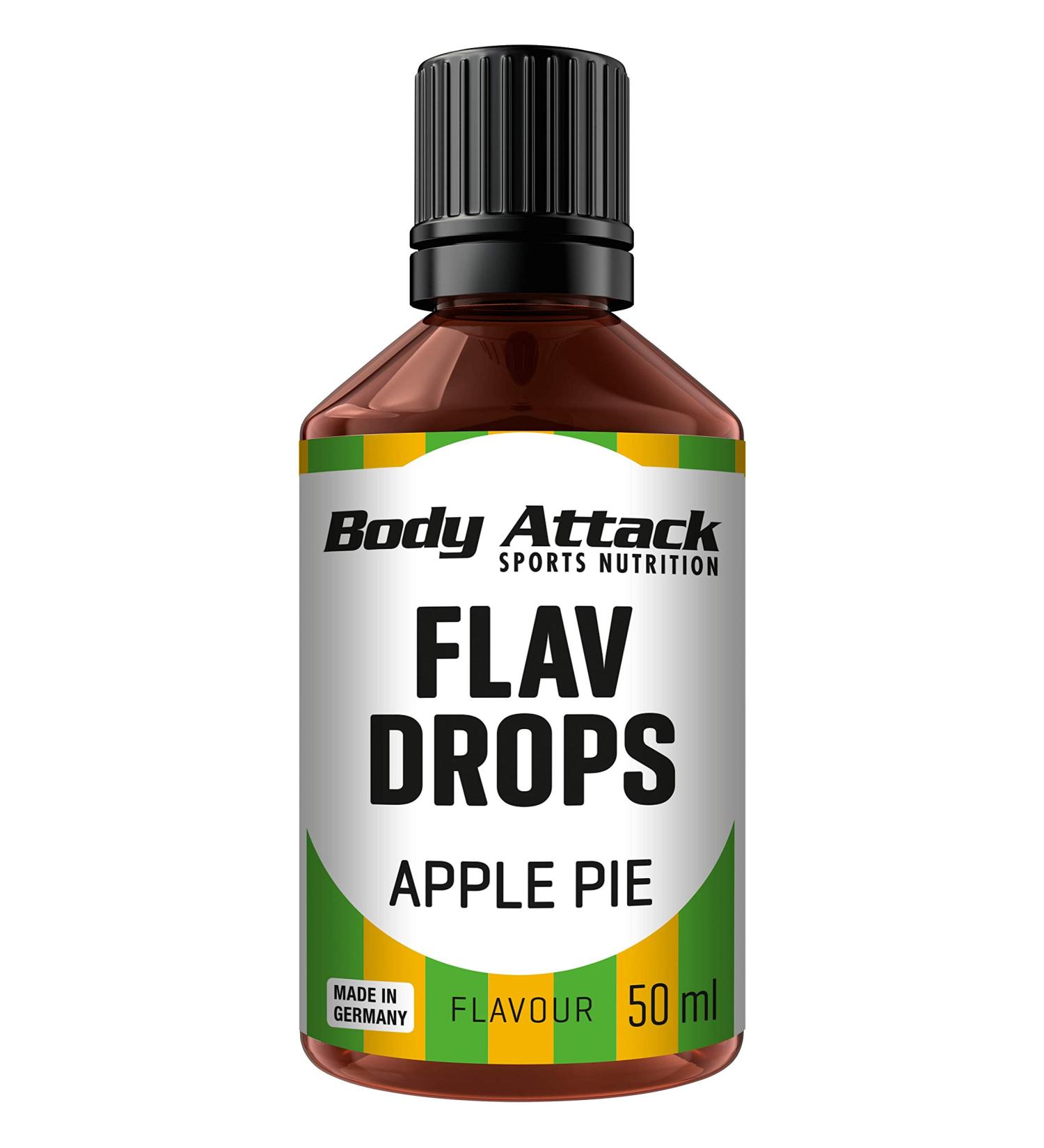 Body Attack Flav Drops Apple Pie - Sugar-Free Calorie-Free Vegan Aroma Drops (2 x 50 ml) - Made in Germany - Buy Online on GoSupps.com