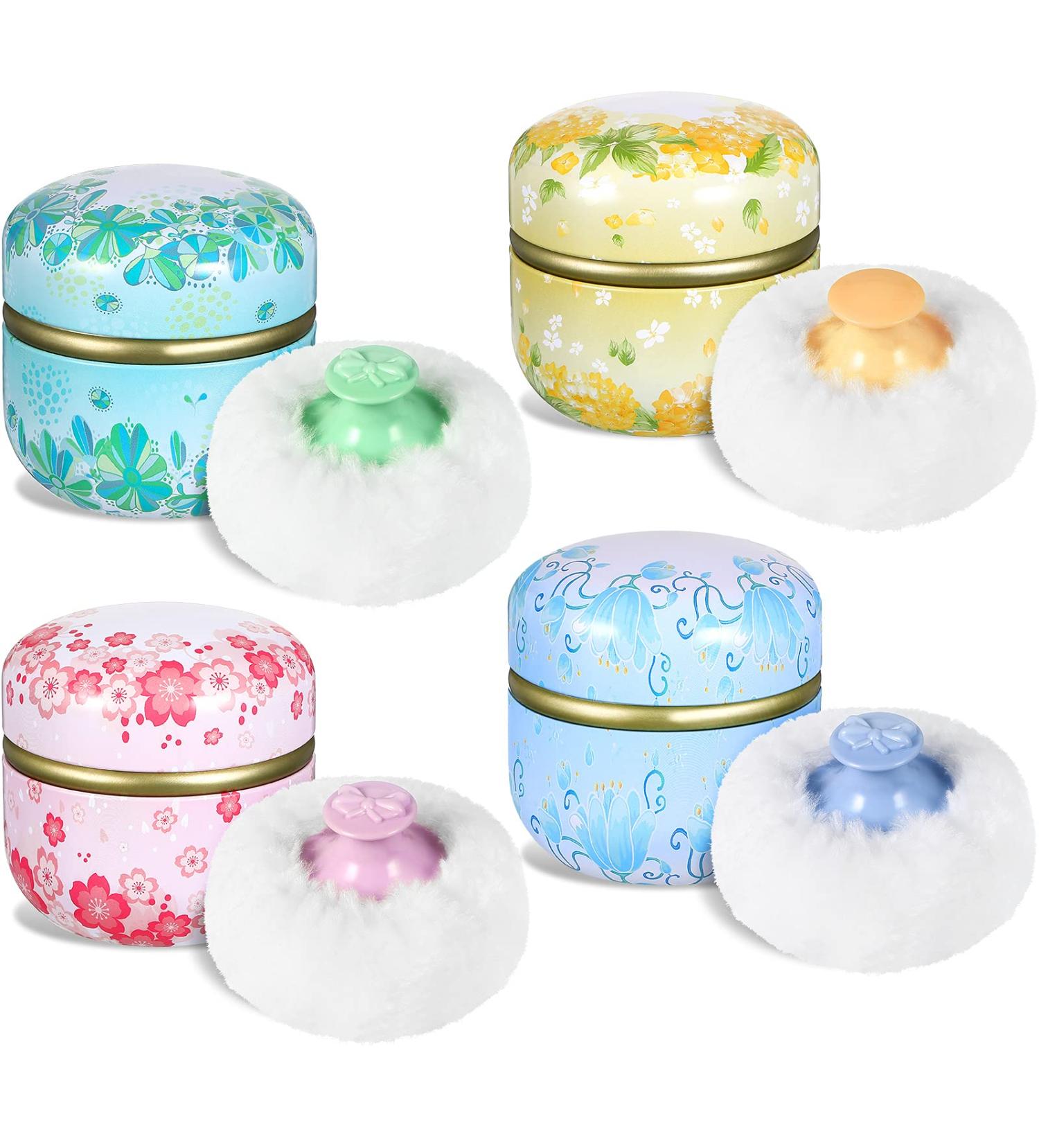 8-Piece Powder Puff Kit with Soft Puffs for Body, Face & Baby - Travel-friendly Cosmetic Powder Container Set - Buy Online on GoSupps.com