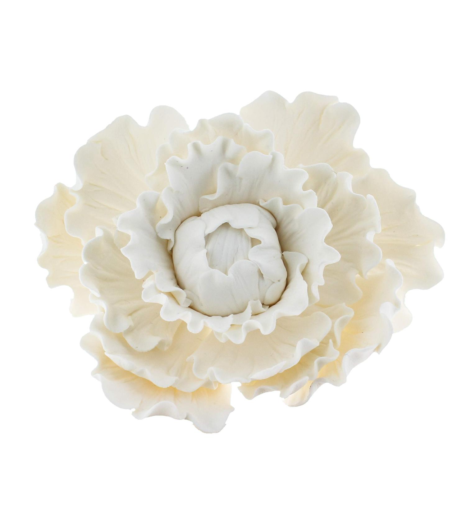 Global Sugar Art Premium Peony Sugar Cake Flower  White  Large  1 Count by Chef Alan Tetreault - Buy Online on GoSupps.com