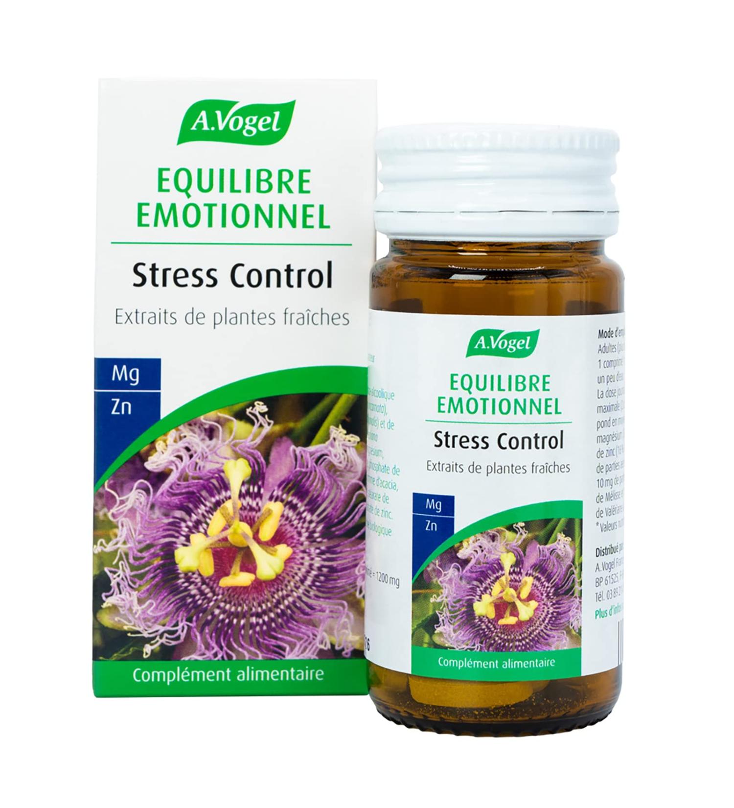 A.VOGEL - Stress control dietary supplement - Promotes healthy sleep and mental balance - Reduces anxiety - Enriched with magnesium and zinc - 100% organic passionflower extract - 30 tablets - Buy Online on GoSupps.com