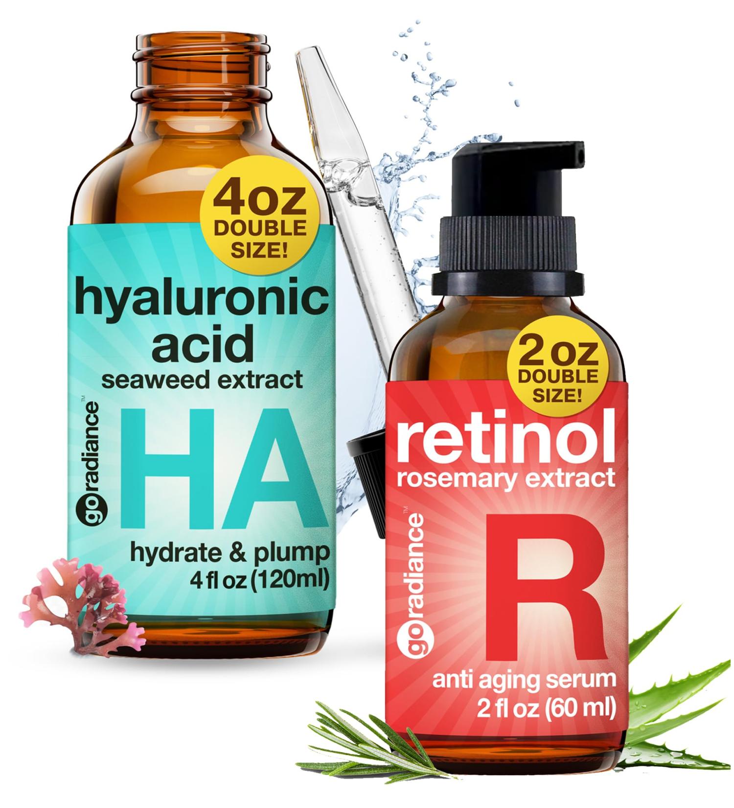 Go Radiance Hyaluronic Acid Serum + Retinol Serum - Buy Online on GoSupps.com