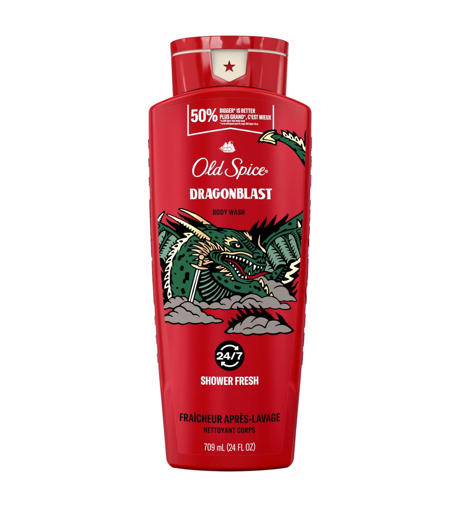 Old Spice Body Wash for Men Dragonblast Long Lasting Lather 709 ml Body Wash Dragonblast 709 ml (Pack of 1) - Buy Online on GoSupps.com