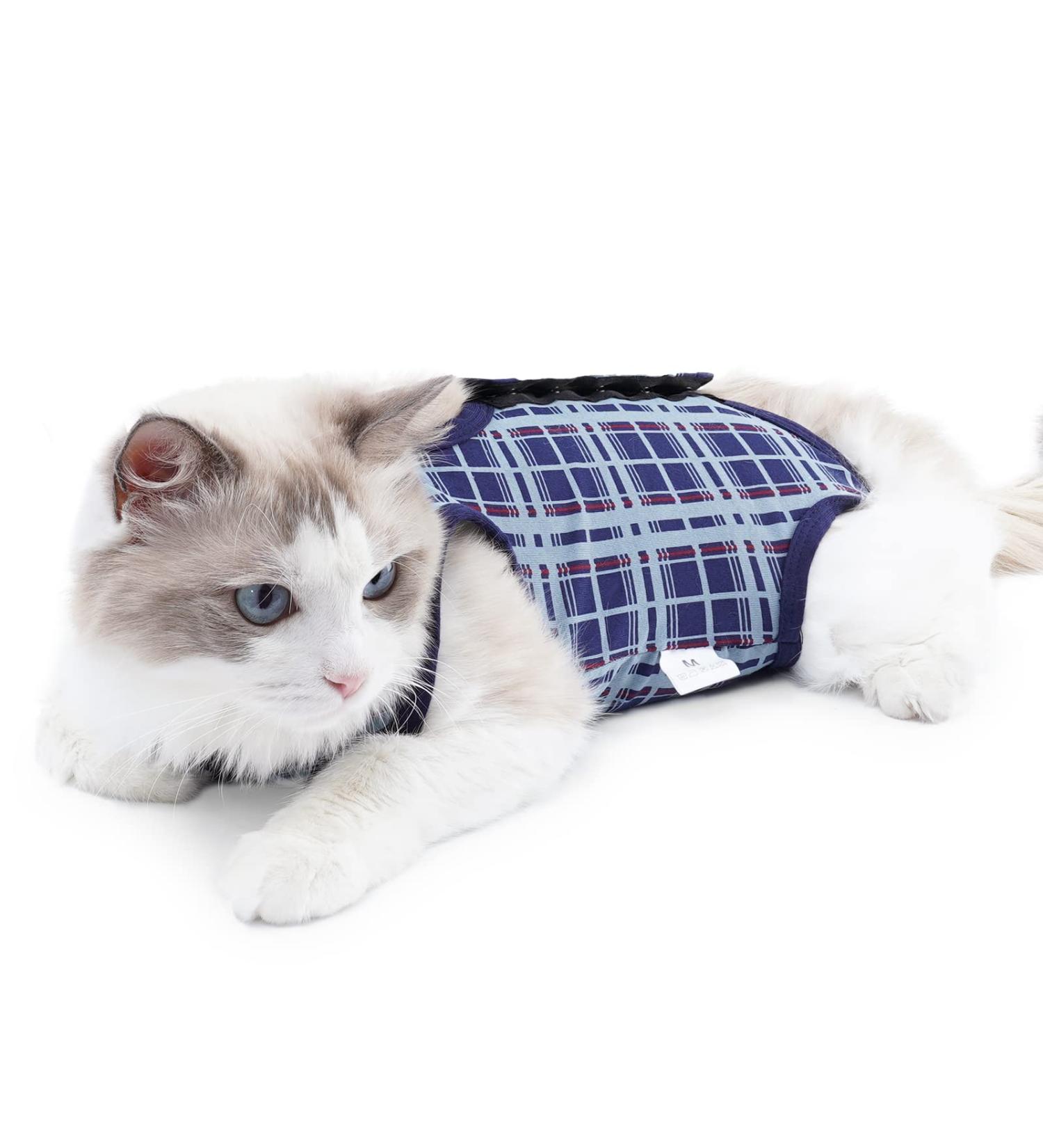 Dotoner Katzenbody After Op | Anti-Trolley Body for Cat Recovery | Post-Surgery Clothing for Cats & Dogs (Small Marine) - Buy Online on GoSupps.com
