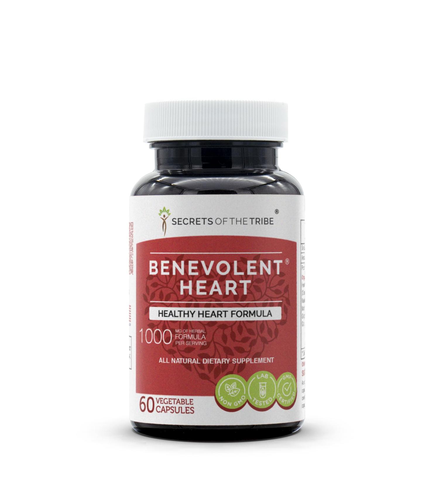 Secrets of the Tribe - Benevolent Heart, Healthy Heart Formula, Herbal Supplement Blend (60 Capsules) 60 Count (Pack of 1) - Buy Online on GoSupps.com