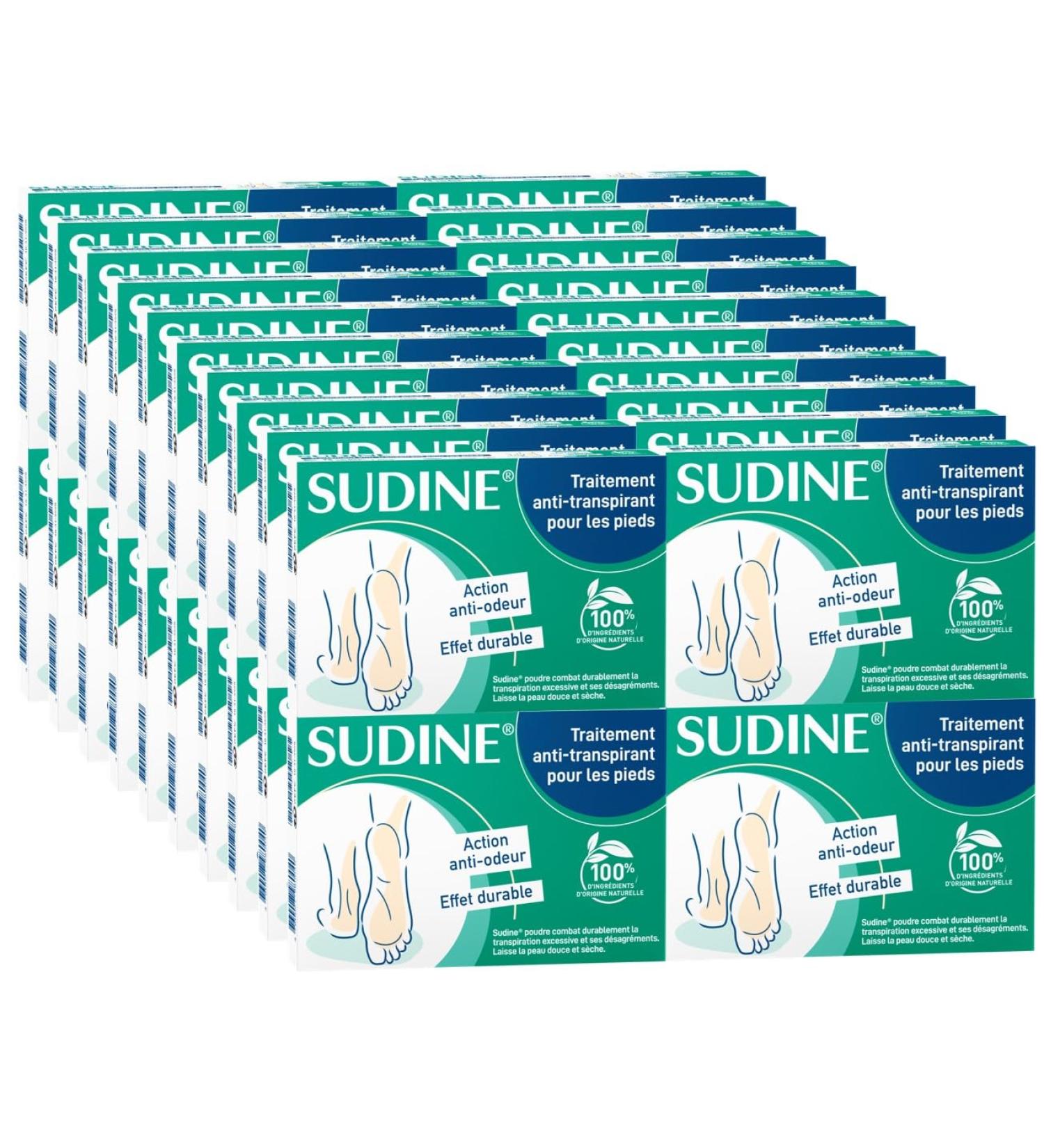 SORIFA - Pack of 40 - Sudine Powder Antiperspirant Treatment - Foot - Regulates perspiration - Absorbs - Prevents mycoses - Without aluminum salts - Made in France - Box of 6 double sachets - Buy Online on GoSupps.com