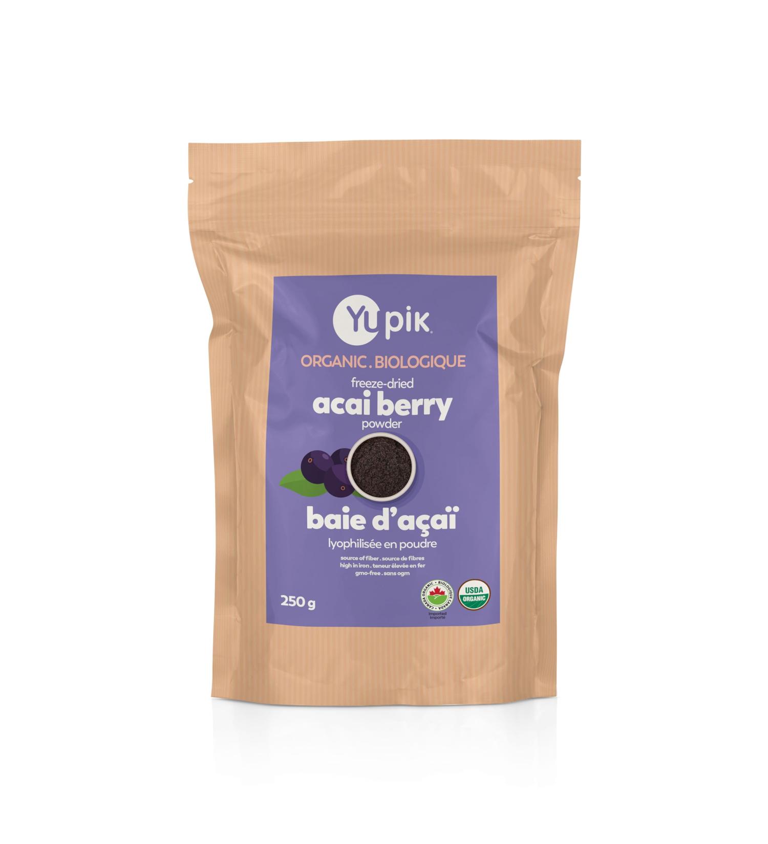 Yupik Organic Acai Berry Powder Non-GMO Vegan Gluten-Free 250g 250 gm - Buy Online on GoSupps.com