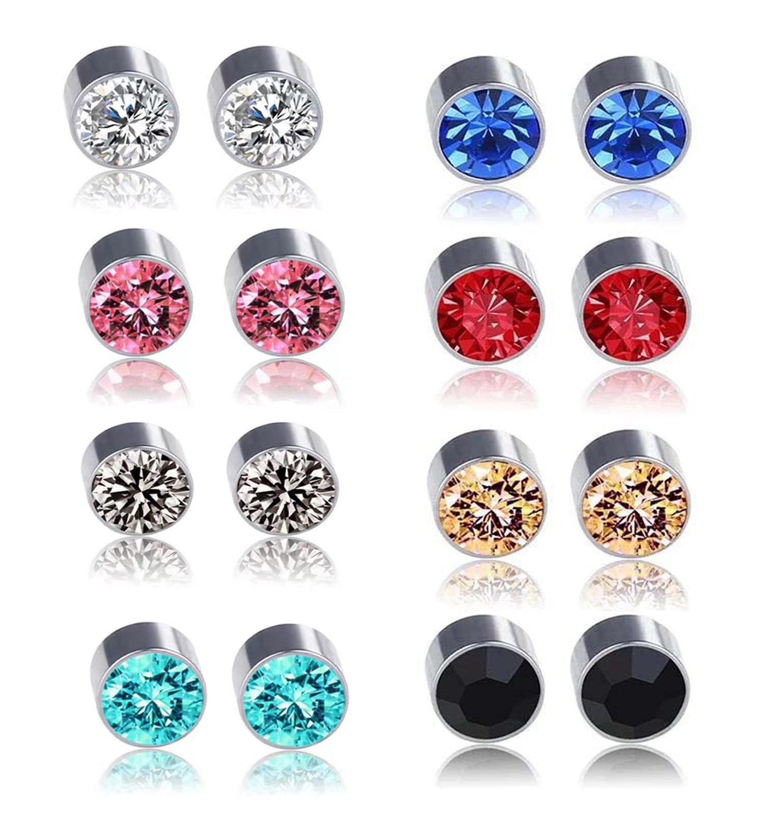 8 Pair Magnetic Acupressure Earrings Set - YCYHHW Non Piercing Acupressure Ear Clips - Magnetic Therapy Earrings for Stress Relief - Buy Online on GoSupps.com