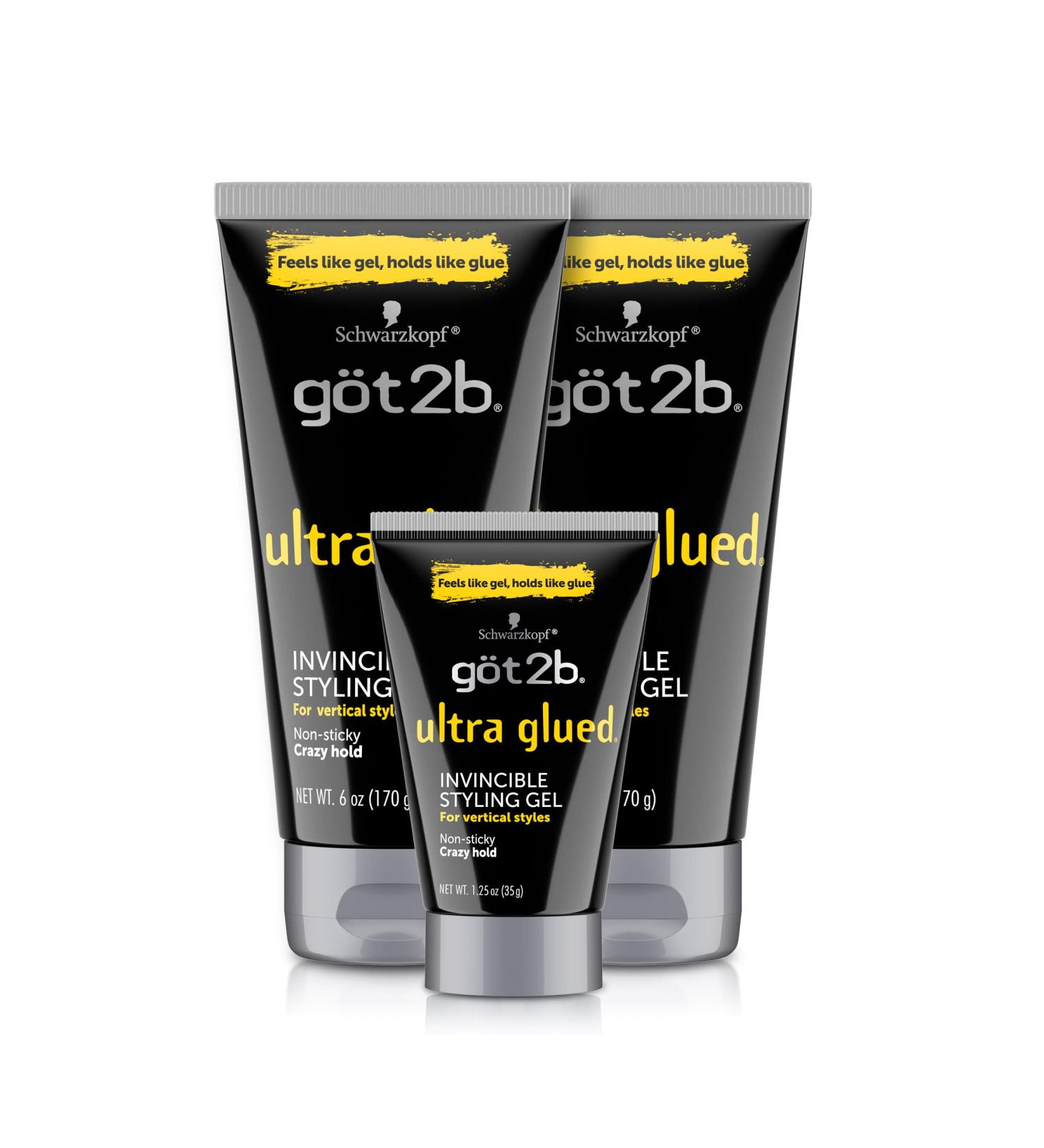 Got2B Ultra Glued Styling Gel Set - 2 x 6oz Tubes + 1 x 1.25oz Travel Tube - Buy Online on GoSupps.com
