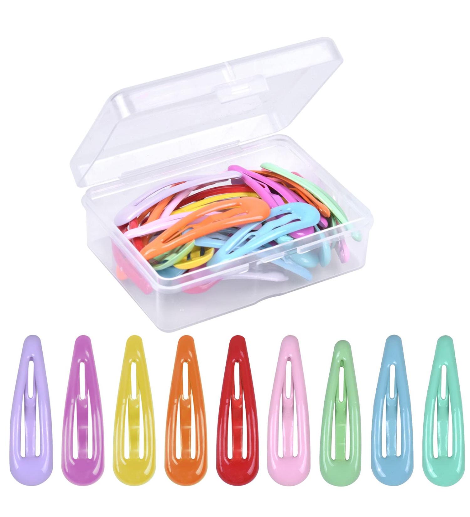 Hoxfly 30Pcs Colorful Metal Snap Hair Clips - Non-slip Small Hairpins for Toddlers & Kids - Buy Online on GoSupps.com