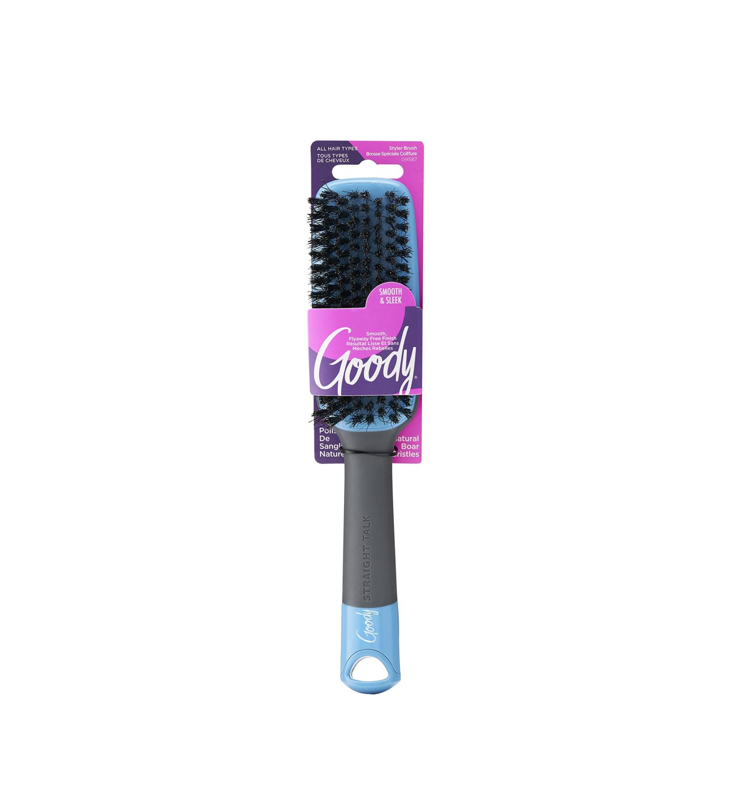 Goody Straight Talk Boar Bristle Hair Brush 1 Ct - Gray and Blue - Buy Online on GoSupps.com