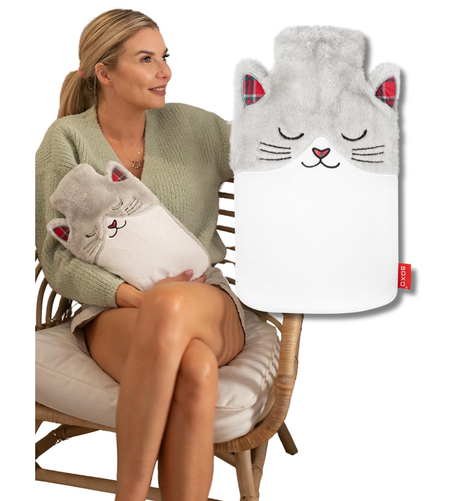 Buy Soxo Funny Hot Water Bottle with Cover - Unique Gift for Men & Women - Cat Design - International Shipping Available - Buy Online on GoSupps.com