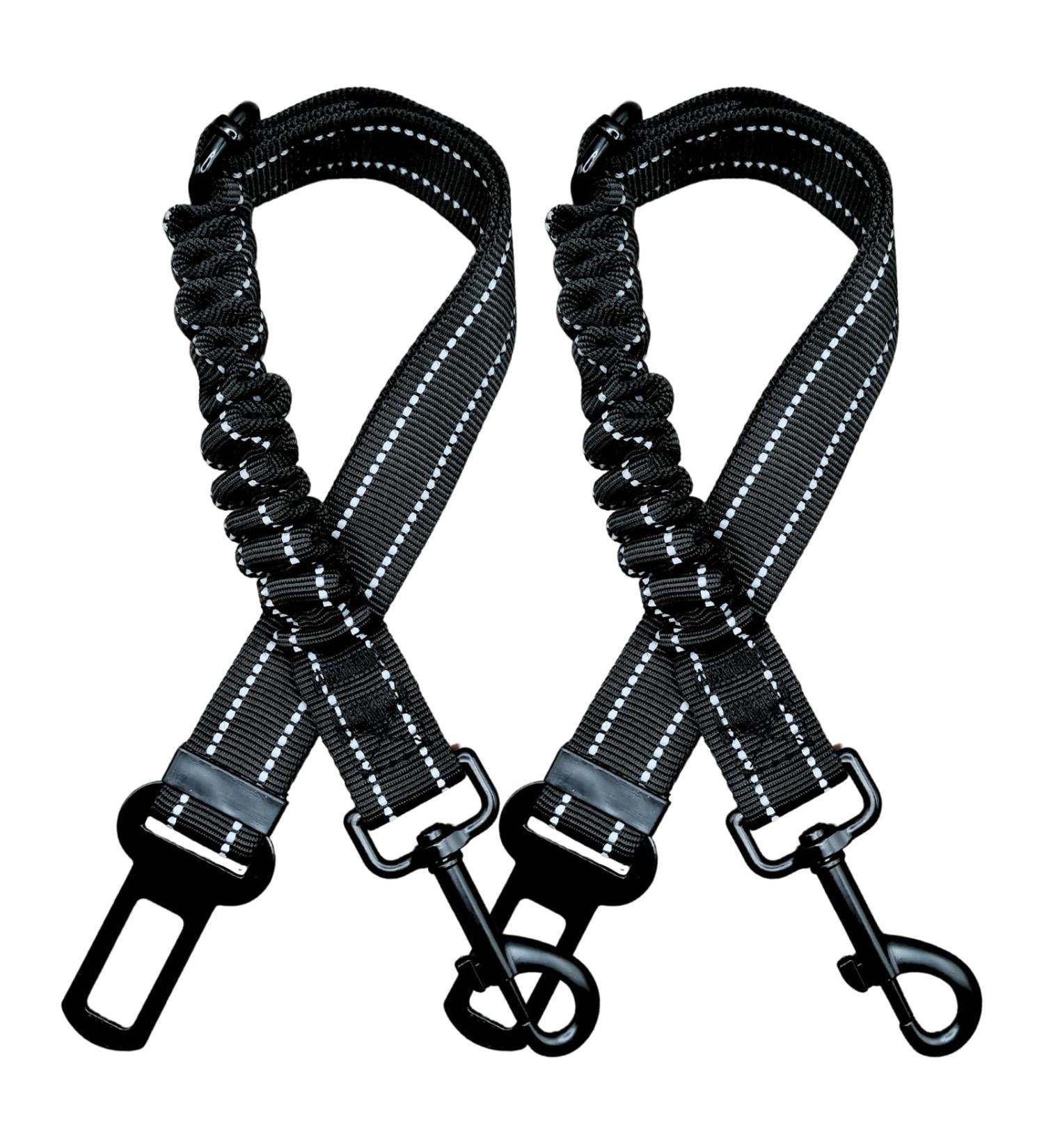Buy Easeria Dog Car Seat Belt (2 Pieces) - Adjustable 45-83cm for Small & Medium Dogs - Dark Gray - Buy Online on GoSupps.com