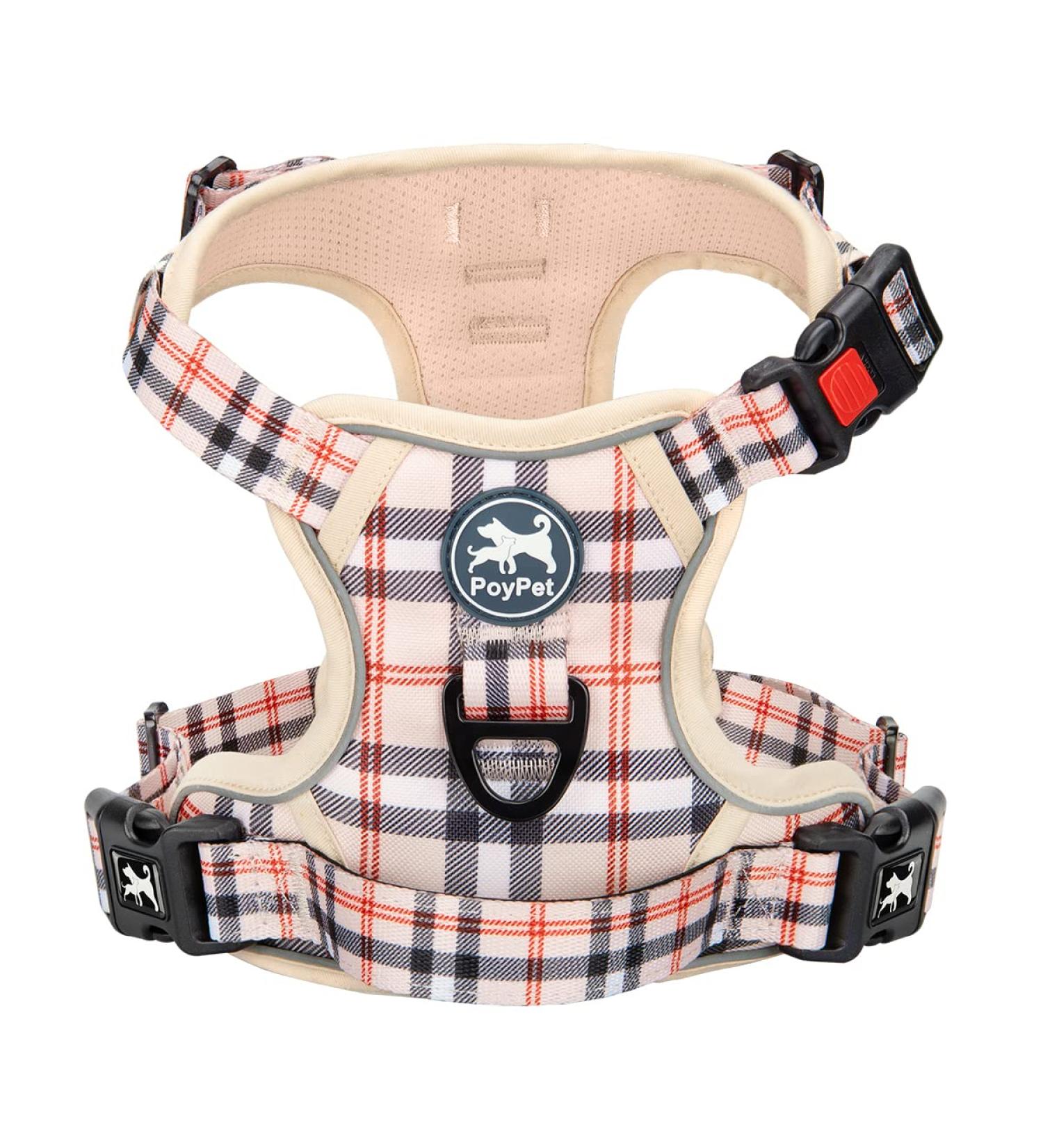 POPOT No Pull Dog Harness - Reflective Pet Vest for Daily Training Walking & Running | Checker Beige Large - Buy Online on GoSupps.com
