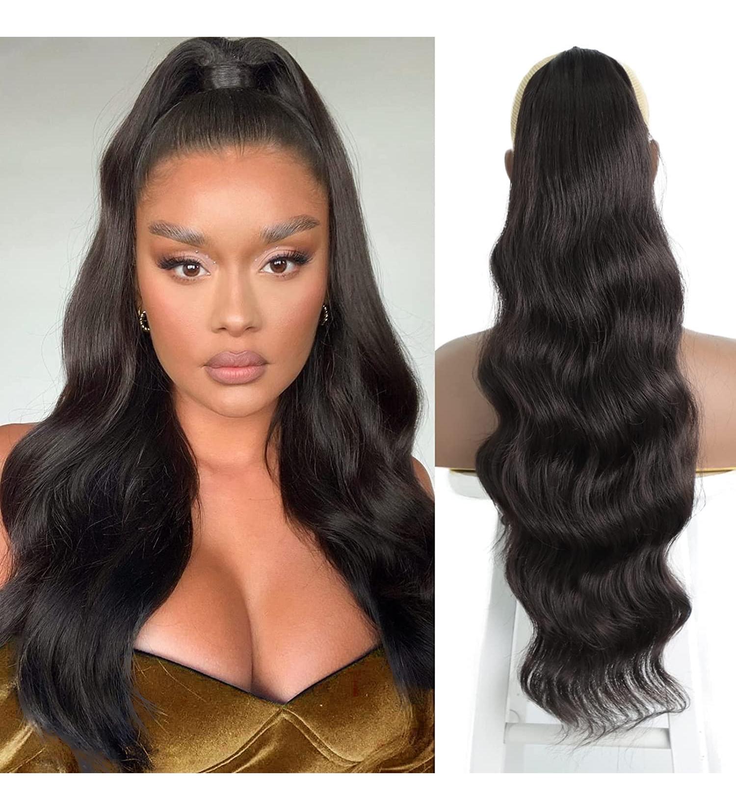 50cm ponytail extension ponytail extensions brown hair part with clip long curls hair extension art hair synthetic braid ponytails like real hair 6# 083c-20 50cm/20 inch 6#