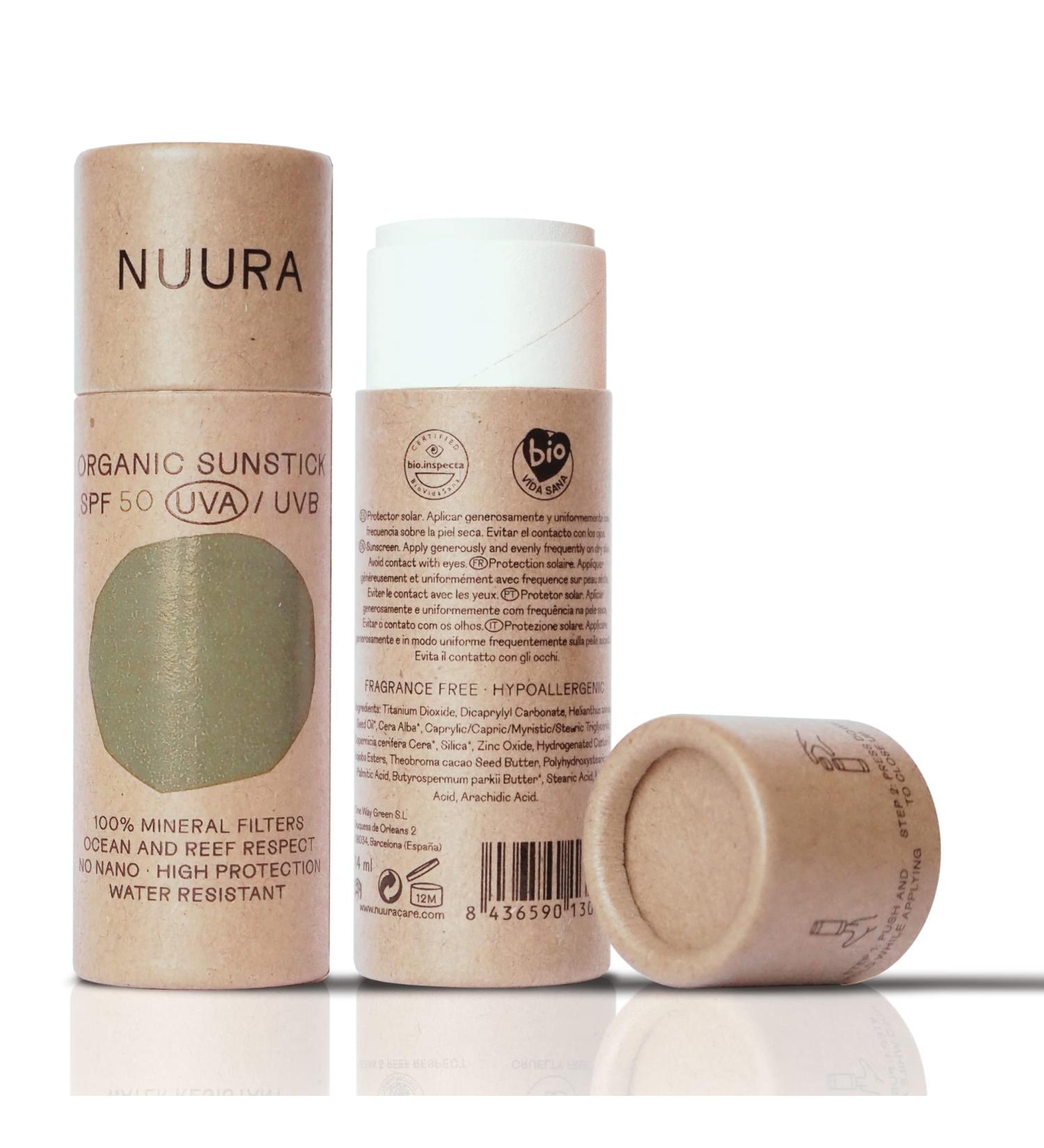 NUURA Care NUURA Facial Sunscreen Stick SPF High Protection for Face and Sensitive Areas Covers Imperfections and Evens Skin Tone Suitable for the Whole Family 18ml - Buy Online on GoSupps.com