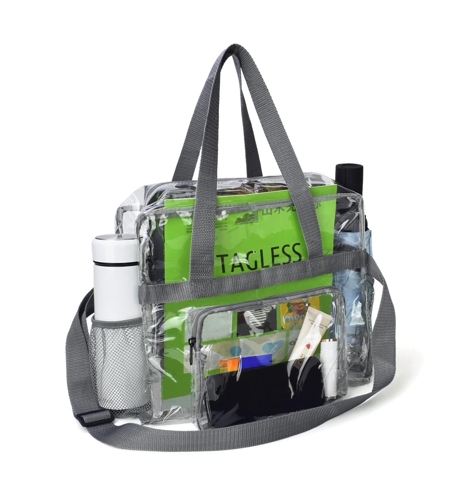 LIFEMATE Clear Crossbody Stadium Bag - 12x12x6 inch Grey | Ideal for Sports, Events, and Travel - Buy Online on GoSupps.com