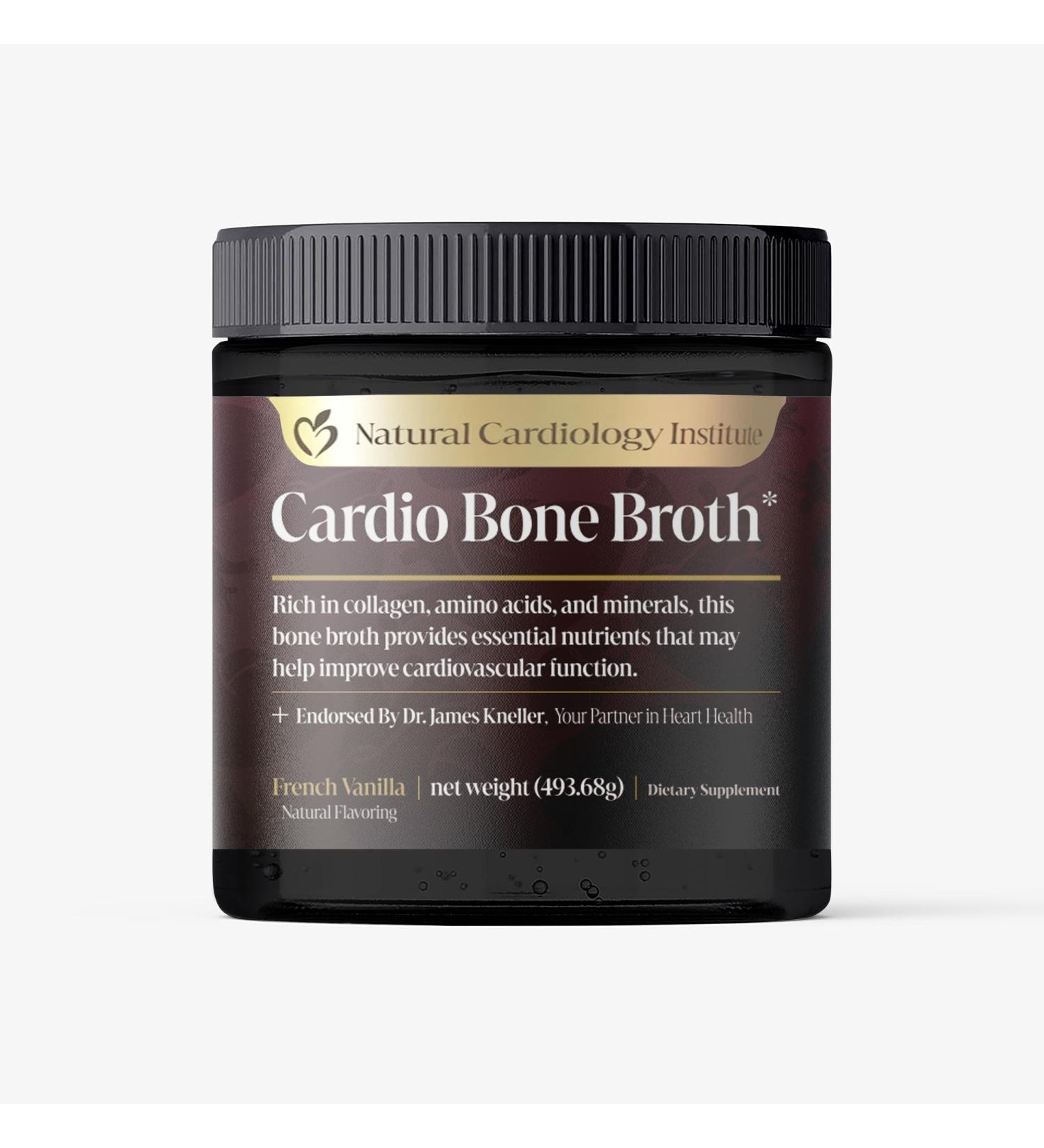 Cardio Bone Broth Premium Beef Broth Powder with Collagen Peptides - Heart-Supportive Nutrients Antioxidants & Protein Powder - Vanilla Flavored Bone Broth Powder - Organic Beef Bone Broth - Buy Online on GoSupps.com
