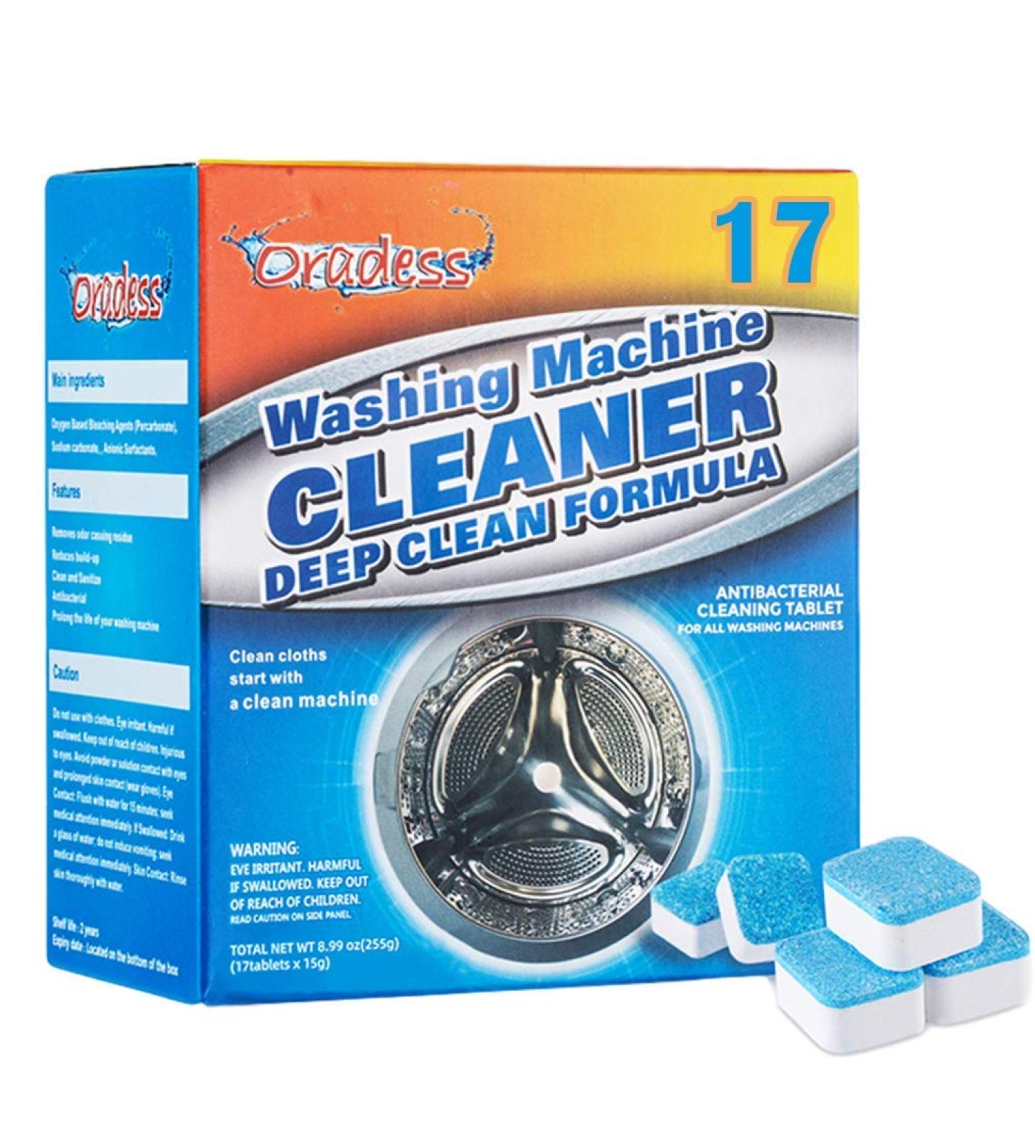Oradess Washing Machine Cleaner Tablets - Deep Cleaning for Top & Front Loading Washers (17 Tablets) - Buy Online on GoSupps.com