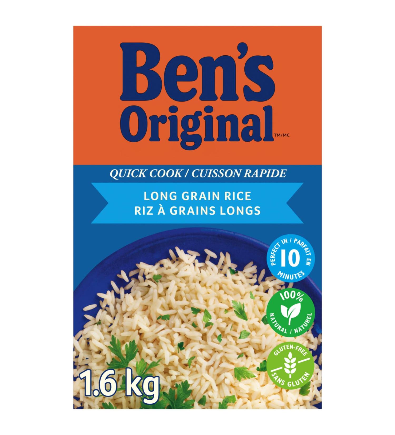 BEN'S ORIGINAL Quick Cook Long Grain Rice 1.6kg Box Long Grain 1.6 kg (Pack of 1) - Buy Online on GoSupps.com