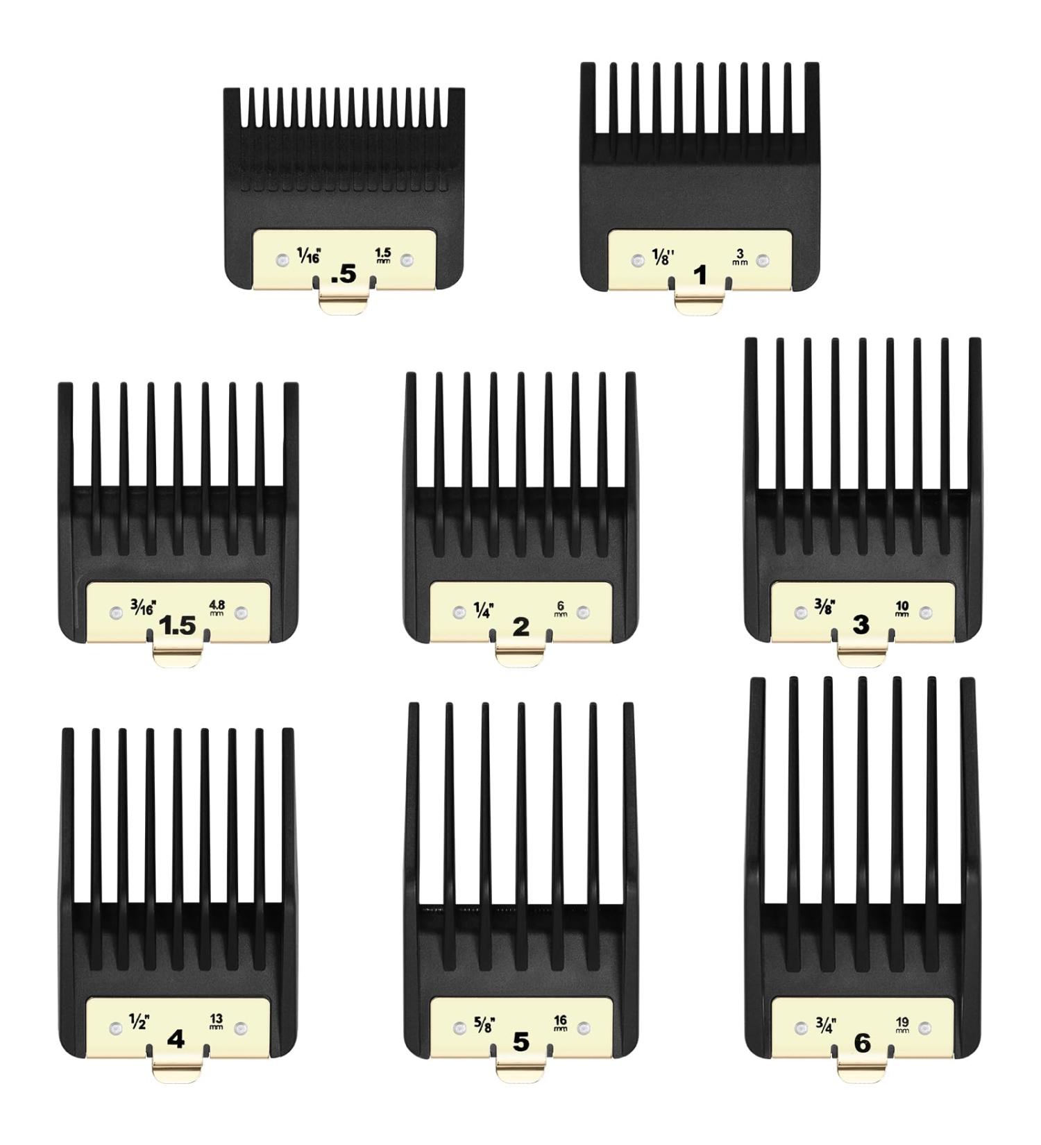 8 Premium Clipper Guards for BaBylissPRO FX870 FX890 FX825 & FX673 - Metal Clip Attachment Combs Set | Cutting Lengths 1/16-3/4 inch - Buy Online on GoSupps.com