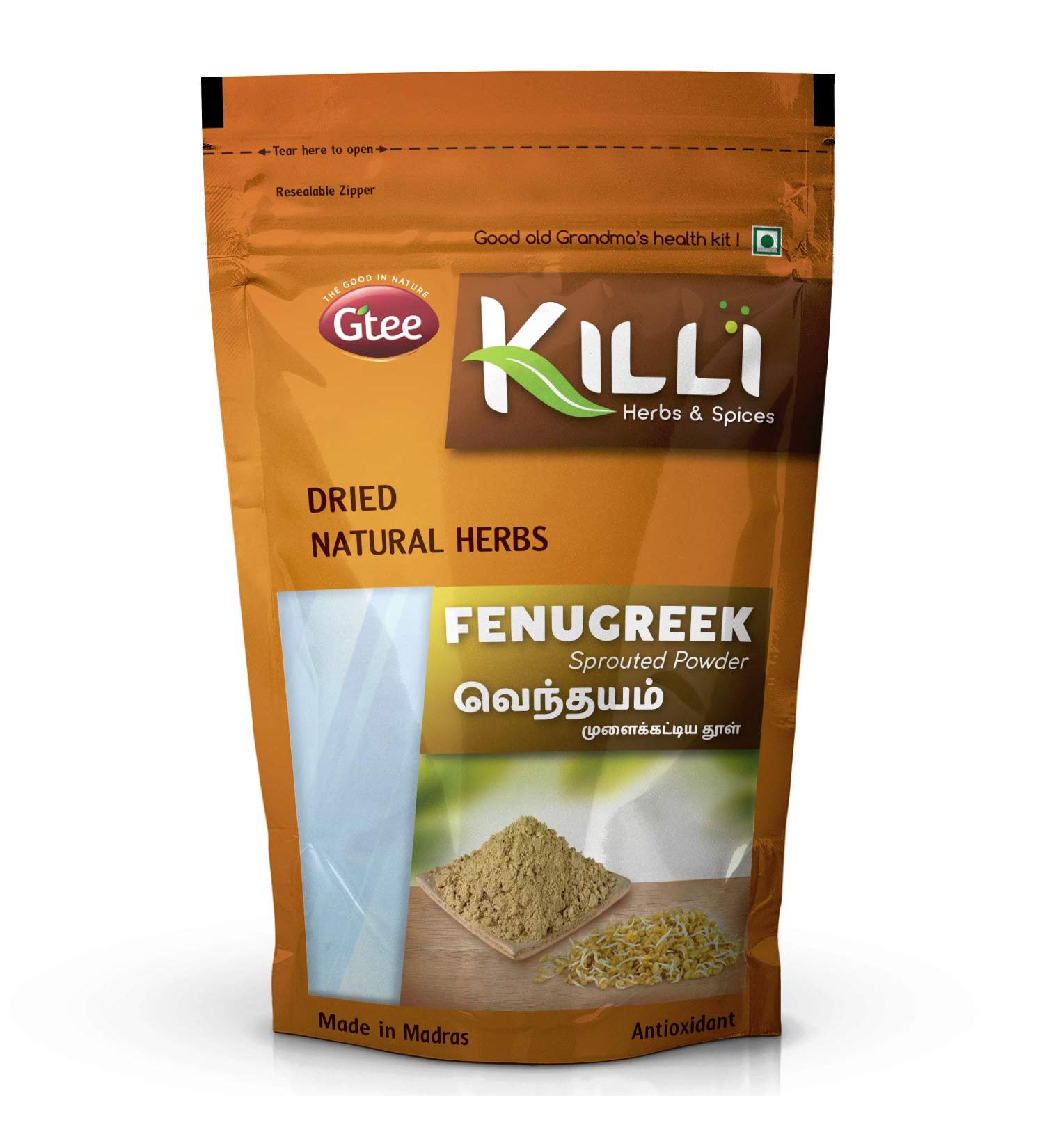 KILLI Sprouted Fenugreek | Vendhayam | Methi | Uluva | Menthya Powder 100 g - Buy Online on GoSupps.com