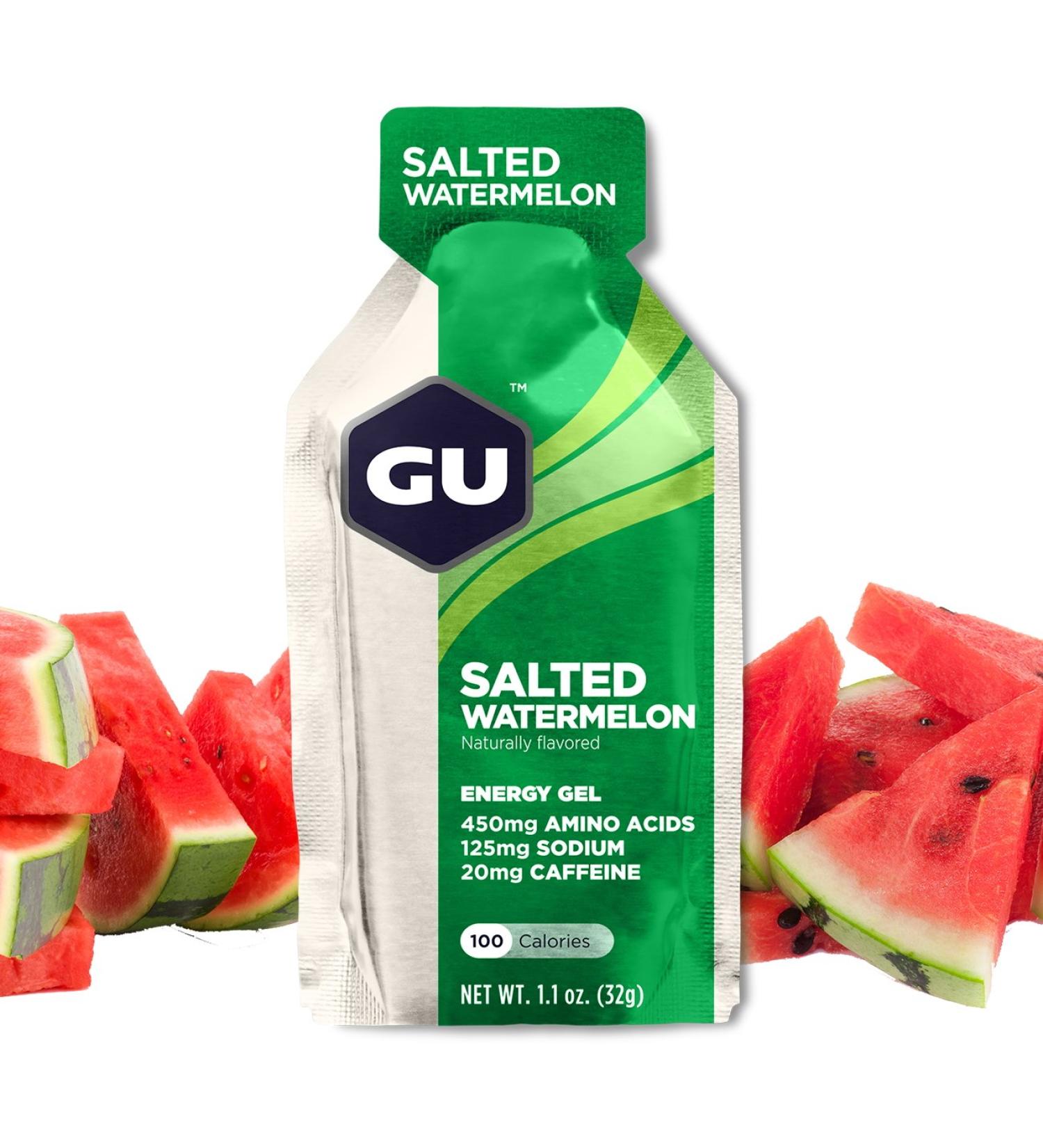 GU Energy Original Sports Nutrition Energy Gel, Salted Watermelon, 8 Count Salted Watermelon 8 Count (Pack of 1)