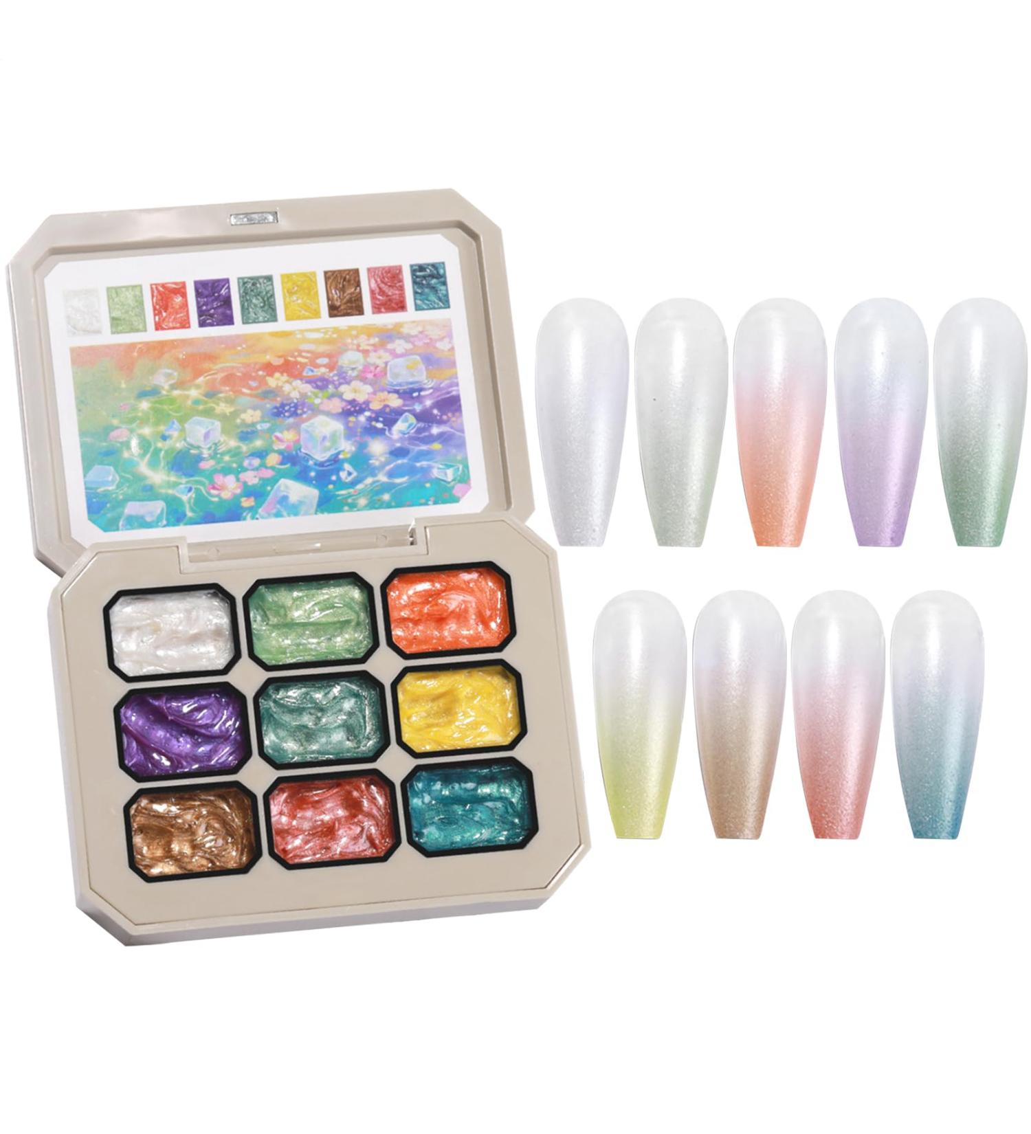  Baoqifong Nail Gel Palette | Gradient Art Gel 9 Color Palette Painting Accessories for Women and Girls Nail Manicure Design for Creative Artistic Expression - Buy Online on GoSupps.com