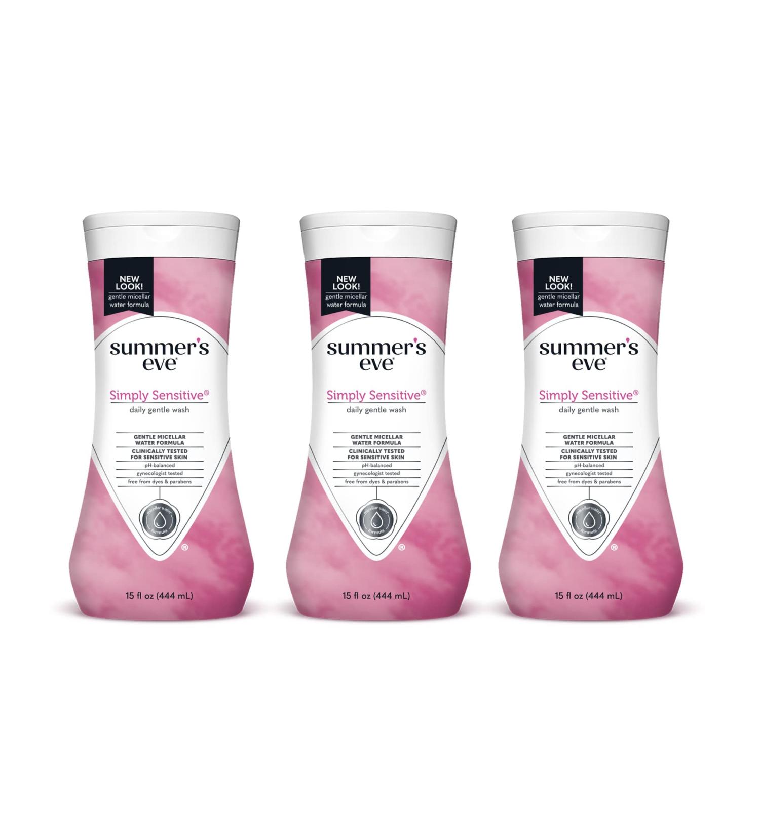 Summer's Eve Simply Sensitive Cleansing Wash 15 Oz (Pack of 3) - 3pk 15 Ounce - Buy Online on GoSupps.com