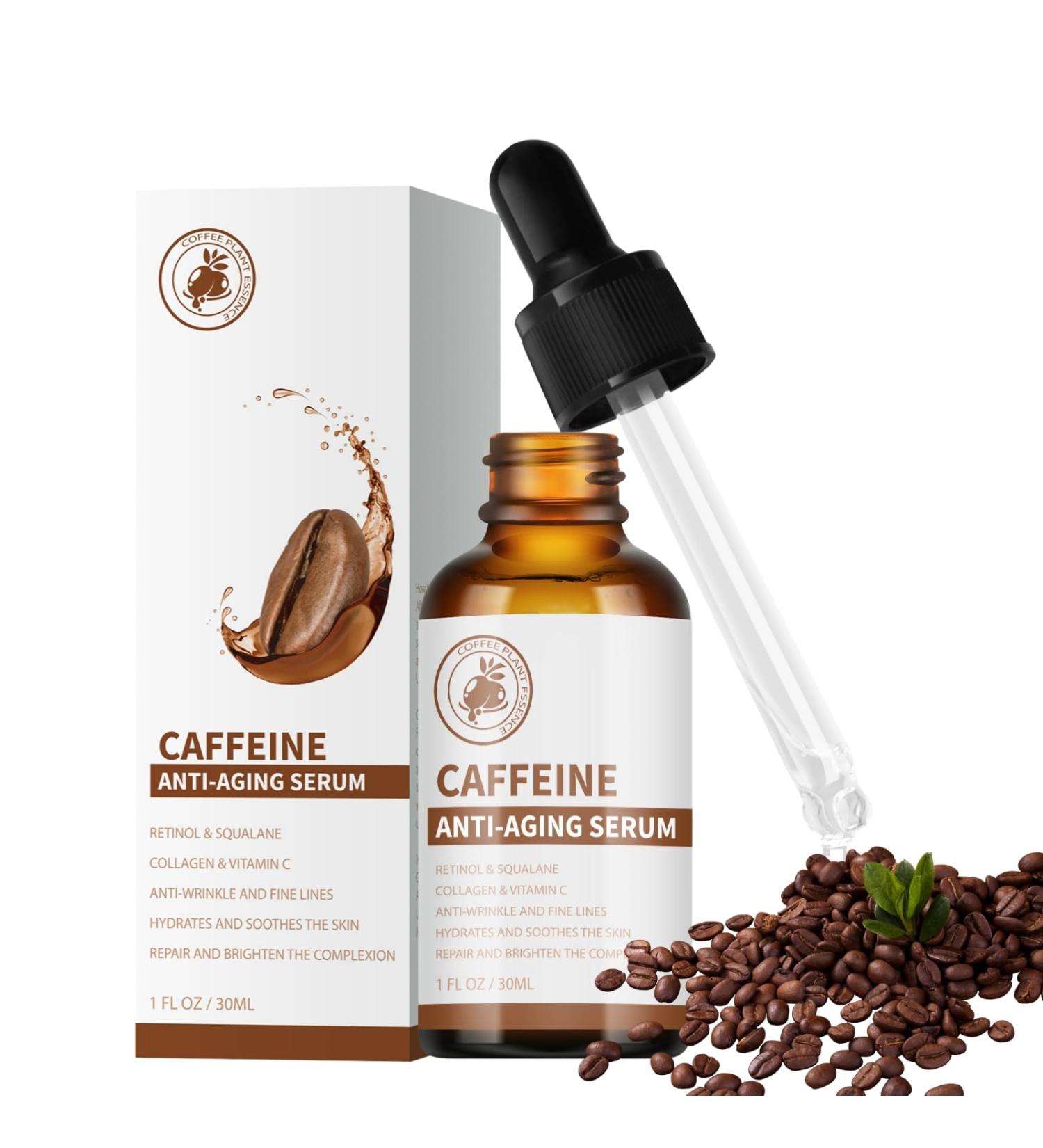 IZBEAUVO Caffeine Serum 30ml Collagen Serum Anti Wrinkle Serum For Women & Men Anti-Aging & Fine Lines Repair Brighten Moisturizing Vitamin C Serum For Face & Eye Contour With Niacinamide Retinol - Buy Online on GoSupps.com