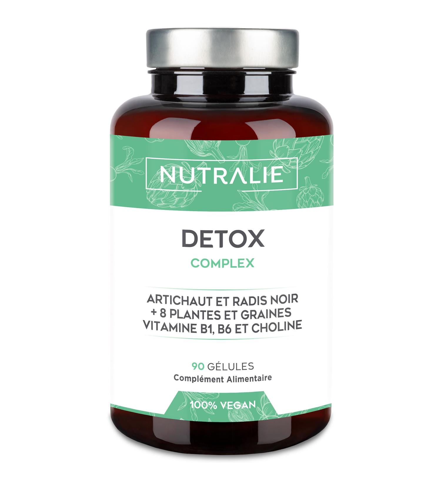 Detox Liver Intestine + Colon - Powerful and Effective Diuretic - Slimming + Eliminate Toxins - Artichoke Black Radish Vitamins and Plants - 90 Vegan Capsules Nutralie - Buy Online on GoSupps.com