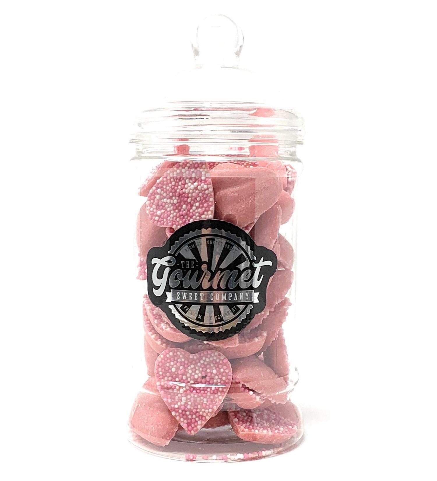 Pink Hearts Victorian Gift Jar by The Gourmet Sweet Company