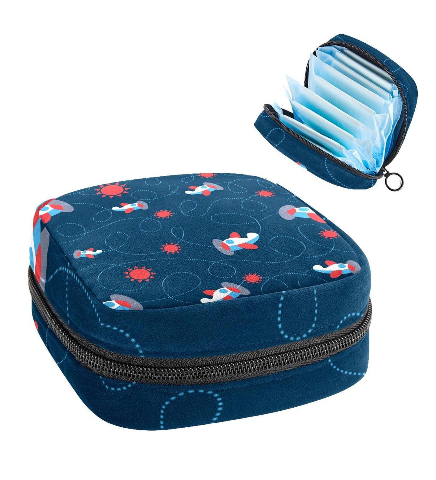 Shop Women's Portable Period Kit Bag - Bonds Storage Bags & Halter Flugplane Design - Perfect for Girls - Buy Online on GoSupps.com